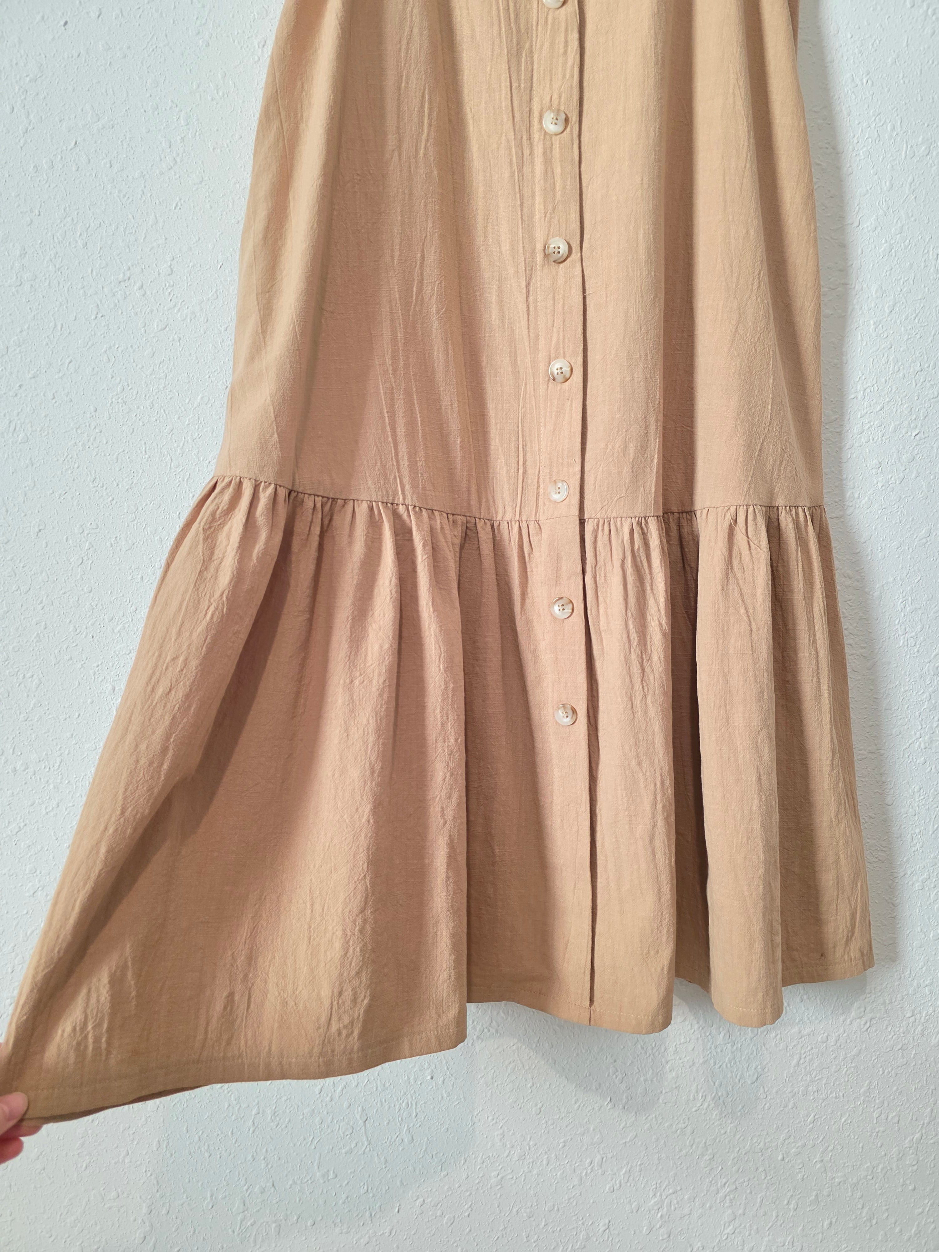 Calista Tan Cotton Midi Dress (M)
