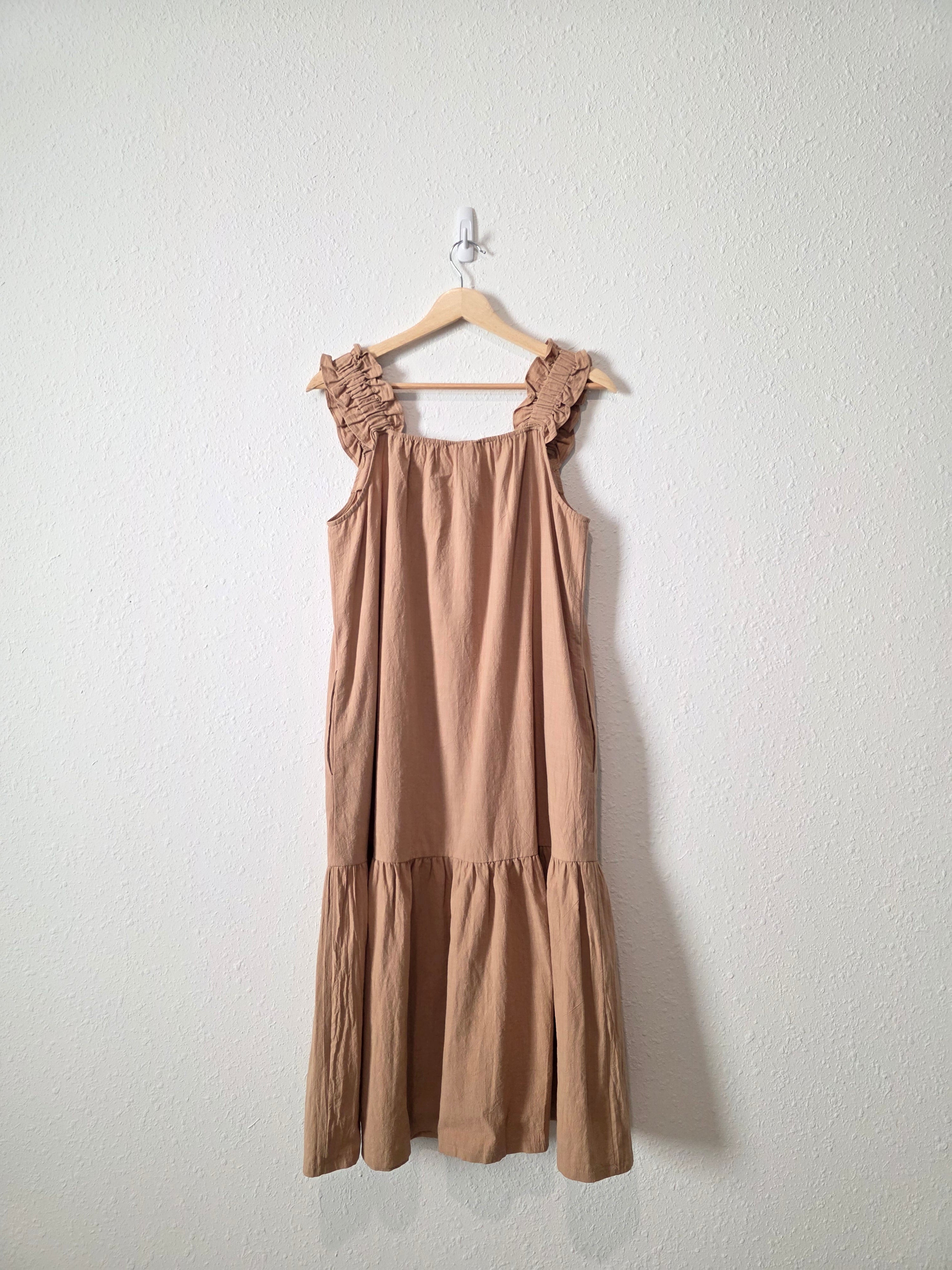 Calista Tan Cotton Midi Dress (M)