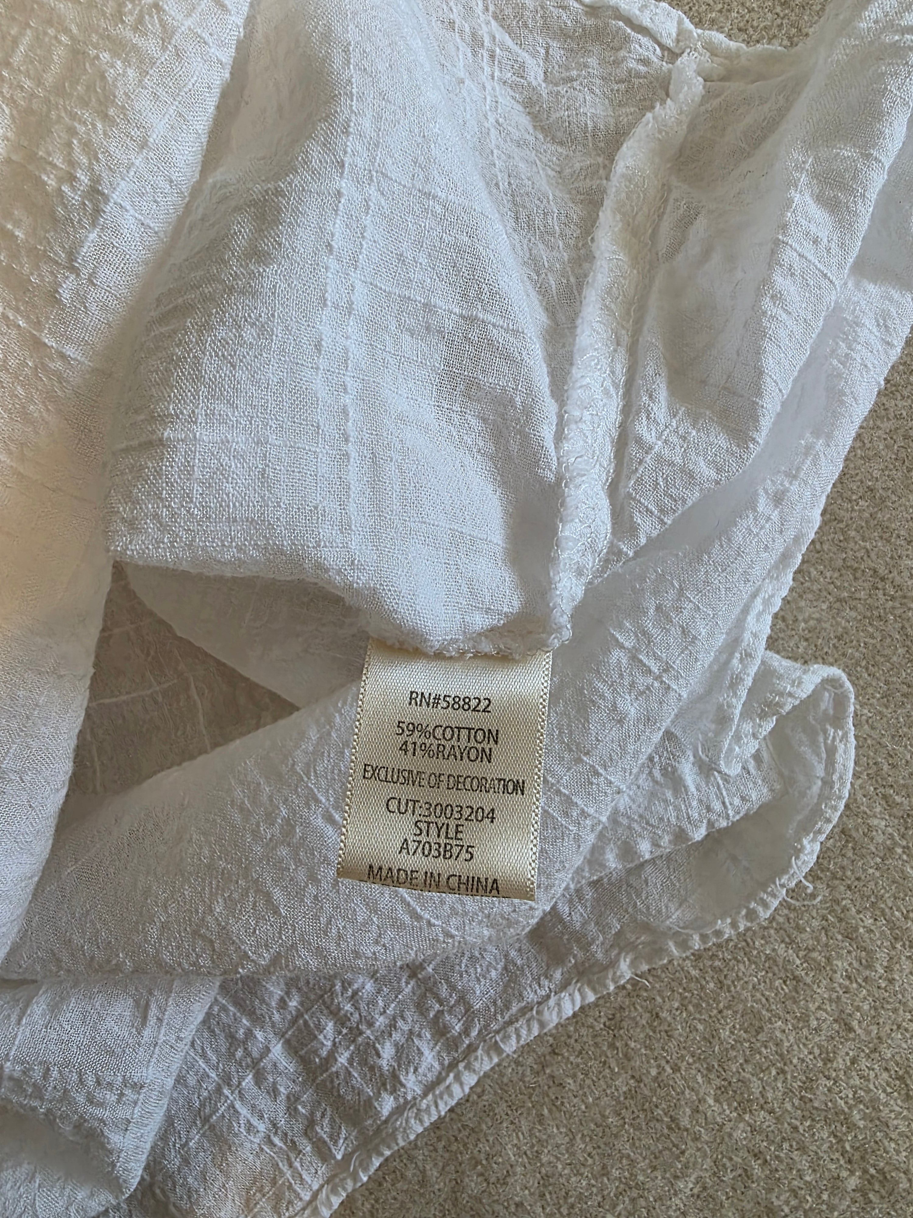 White Ruffle Cottagecore Blouse (S)