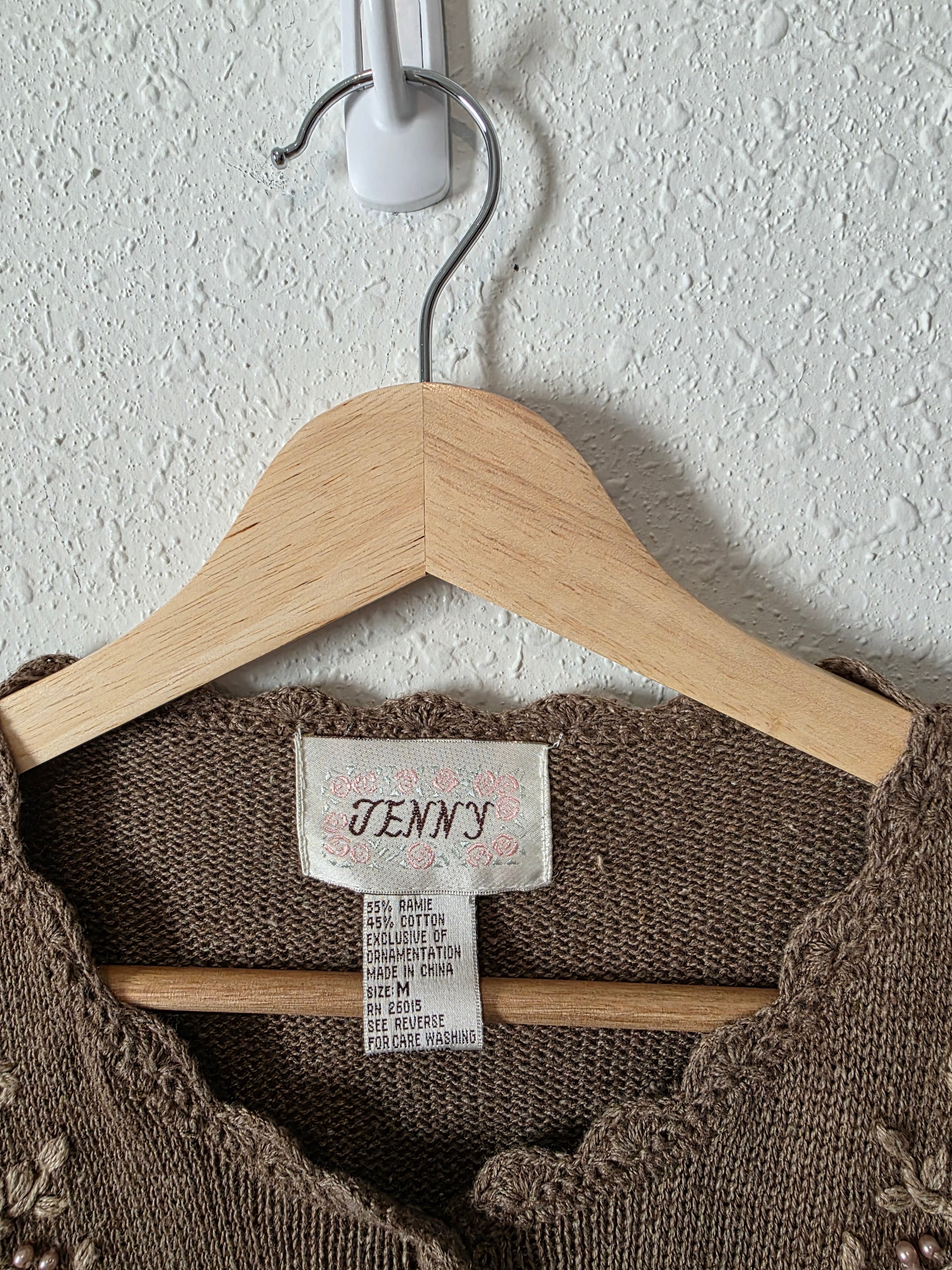 Vintage Brown Floral Sweater (M)