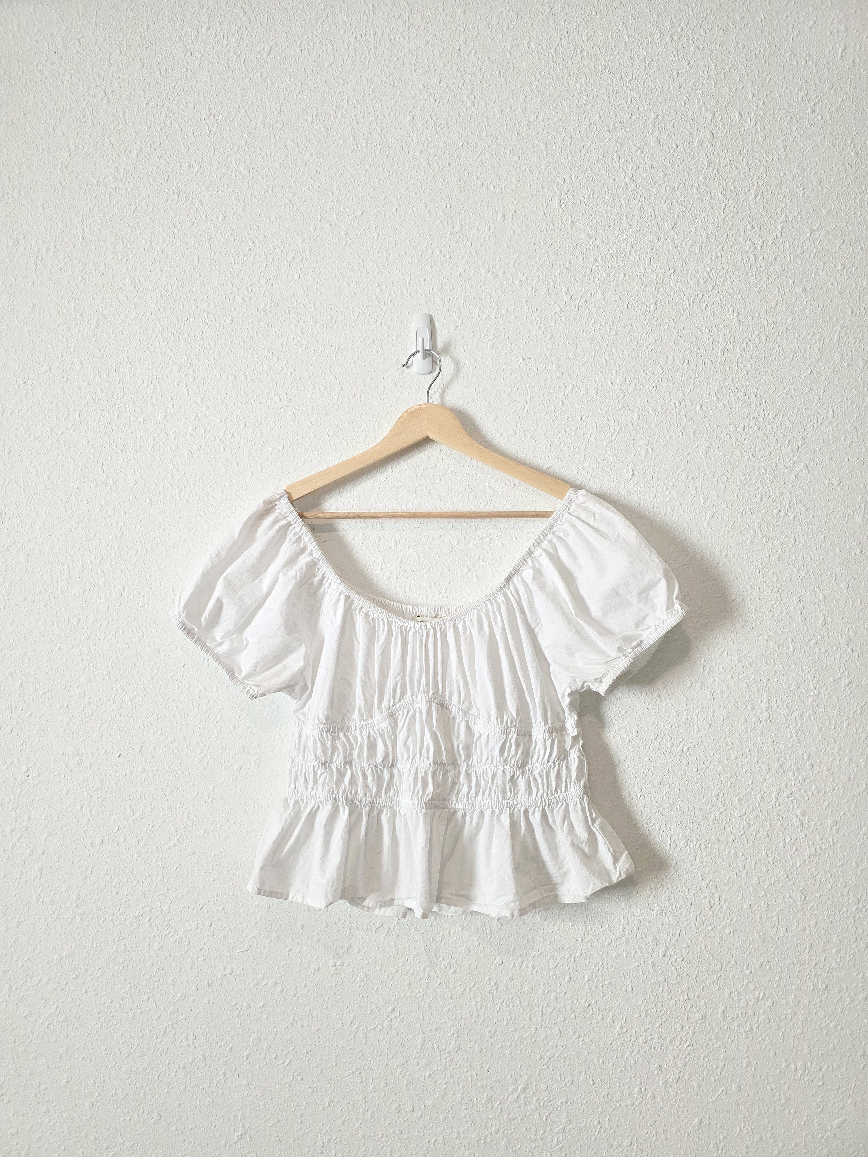 White Smocked Cotton Top (XL)