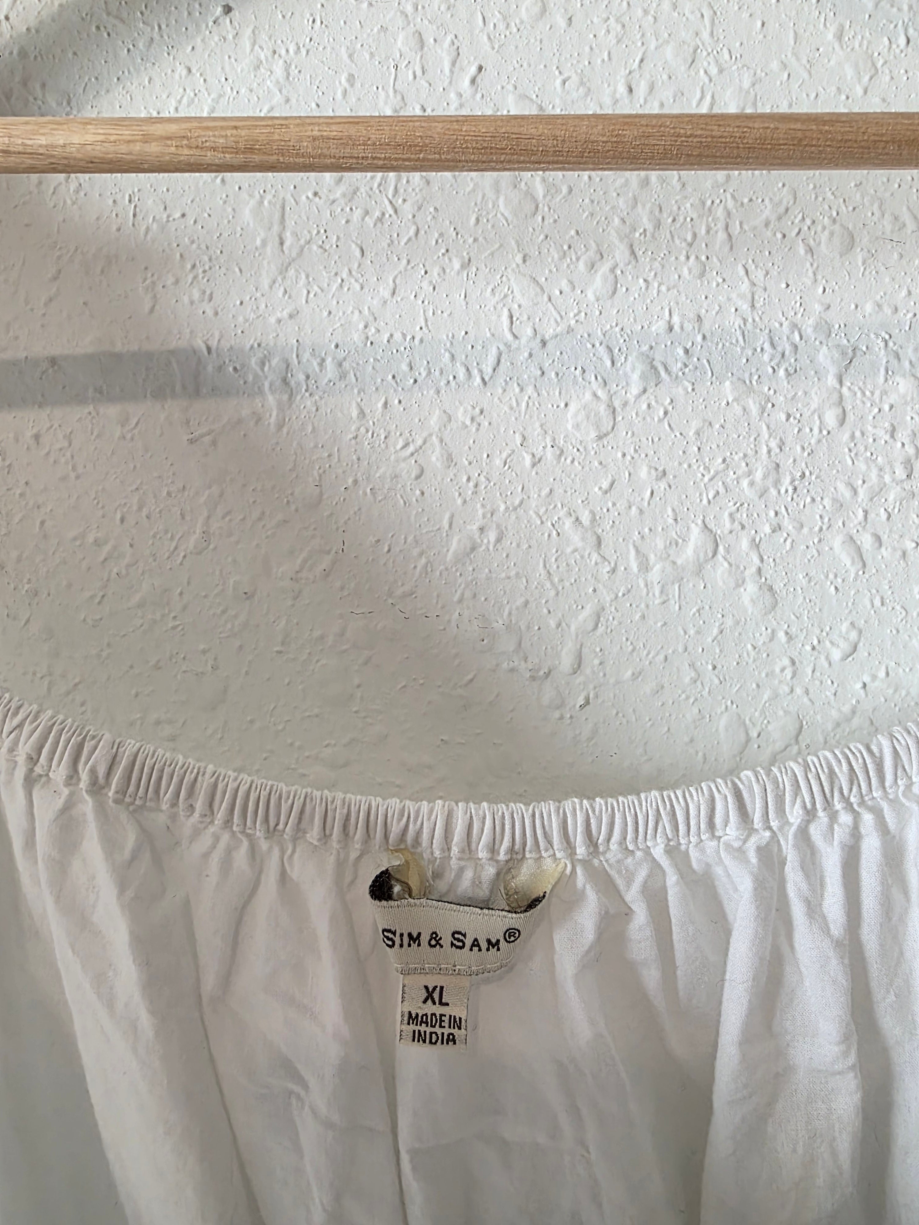 White Smocked Cotton Top (XL)