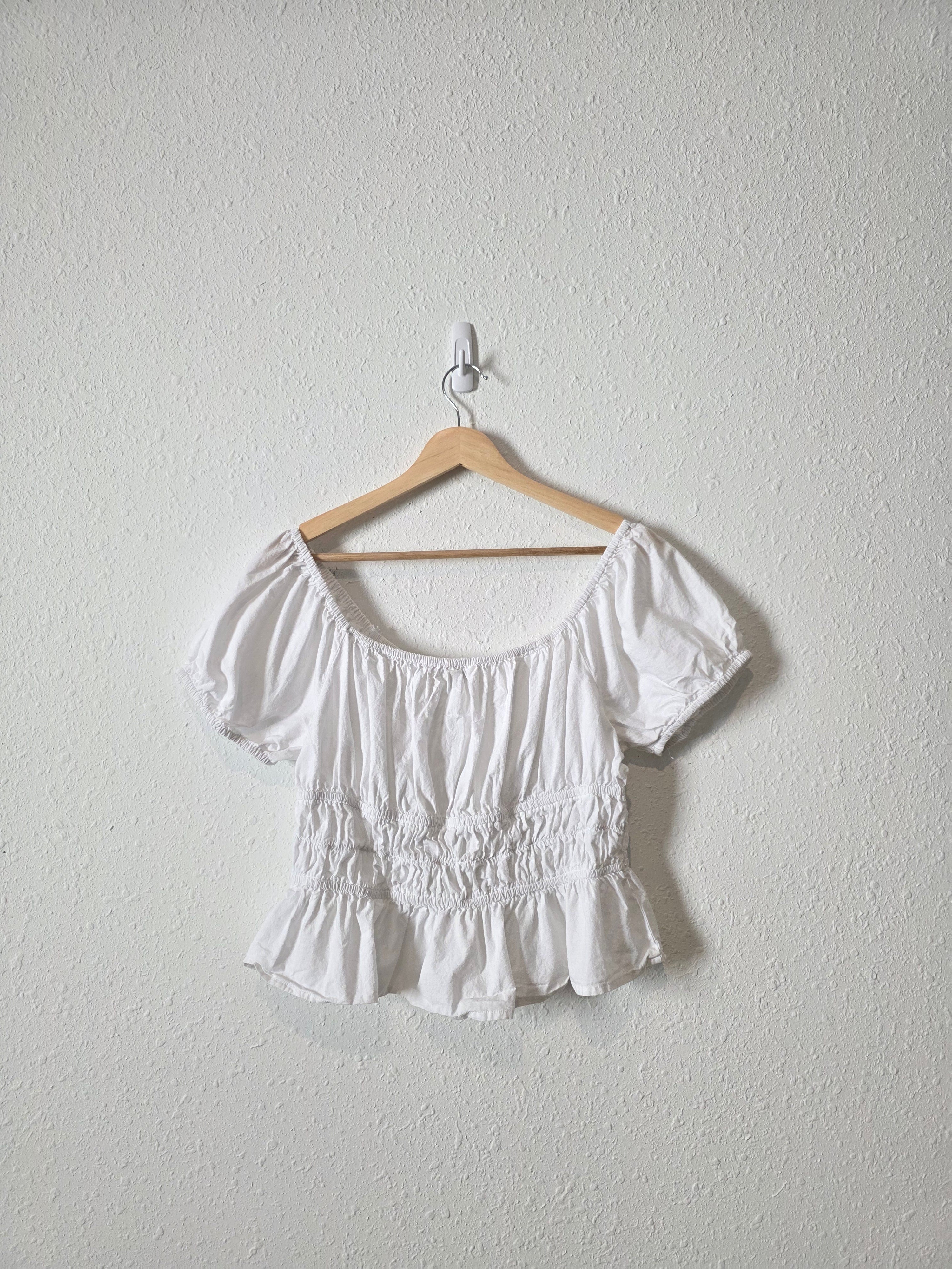 White Smocked Cotton Top (XL)