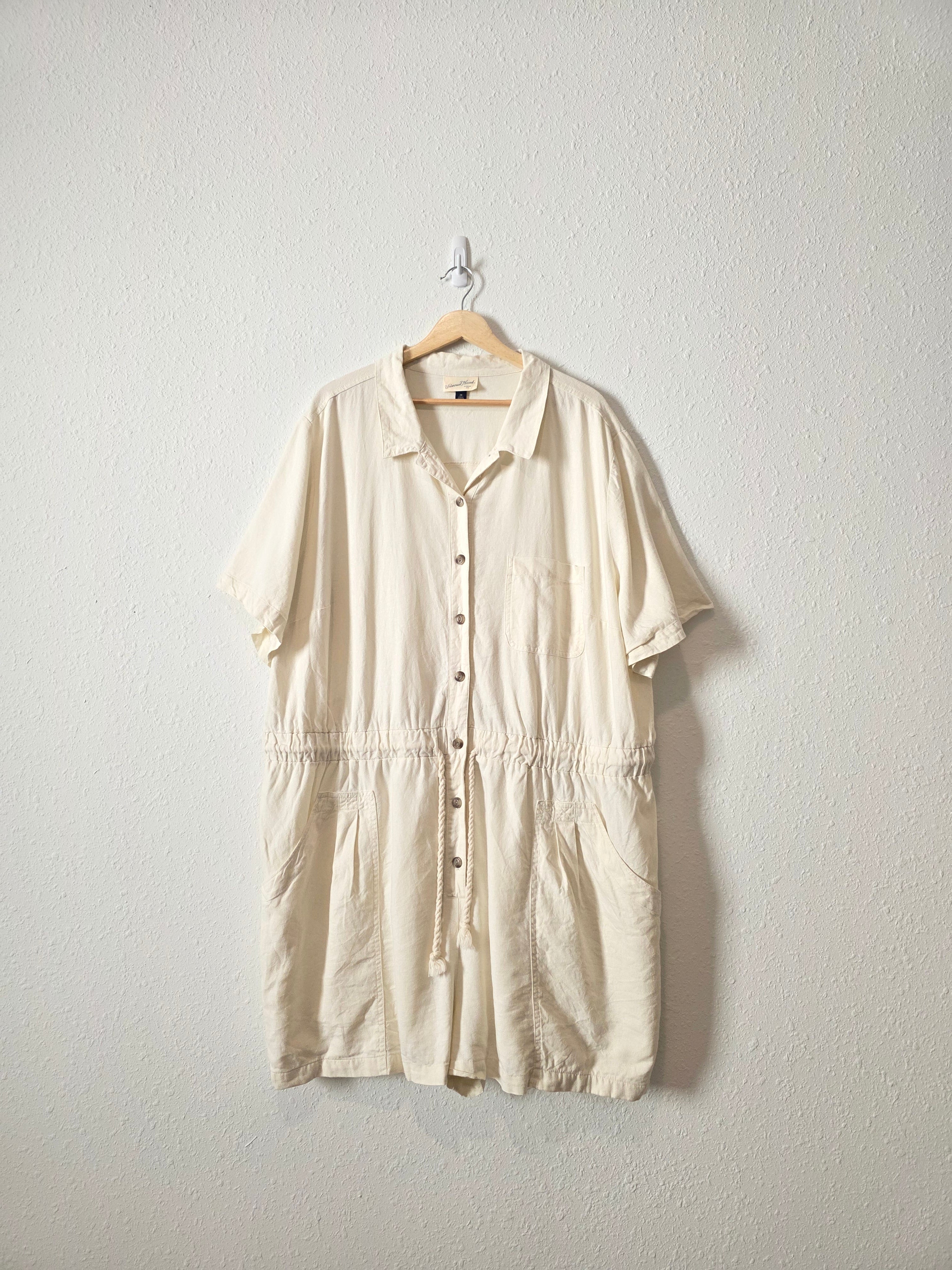 Linen Blend Relaxed Romper (2X)
