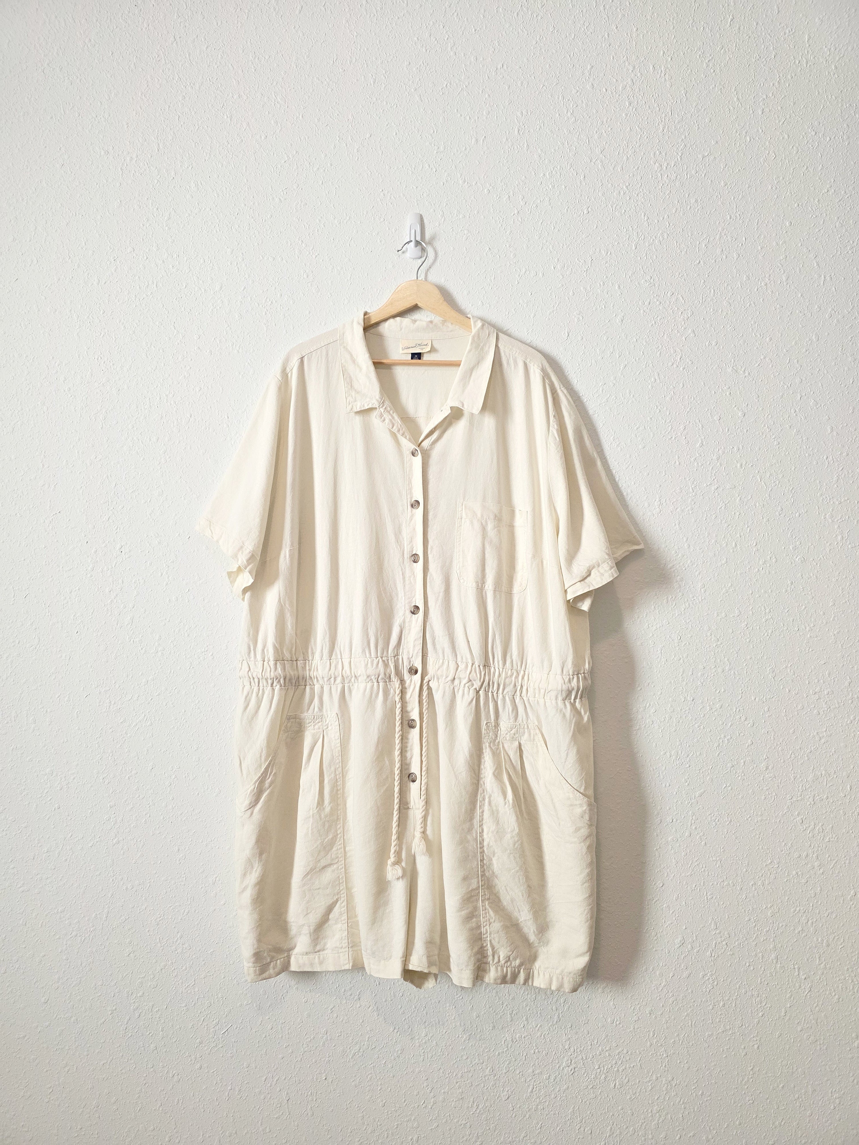 Linen Blend Relaxed Romper (2X)