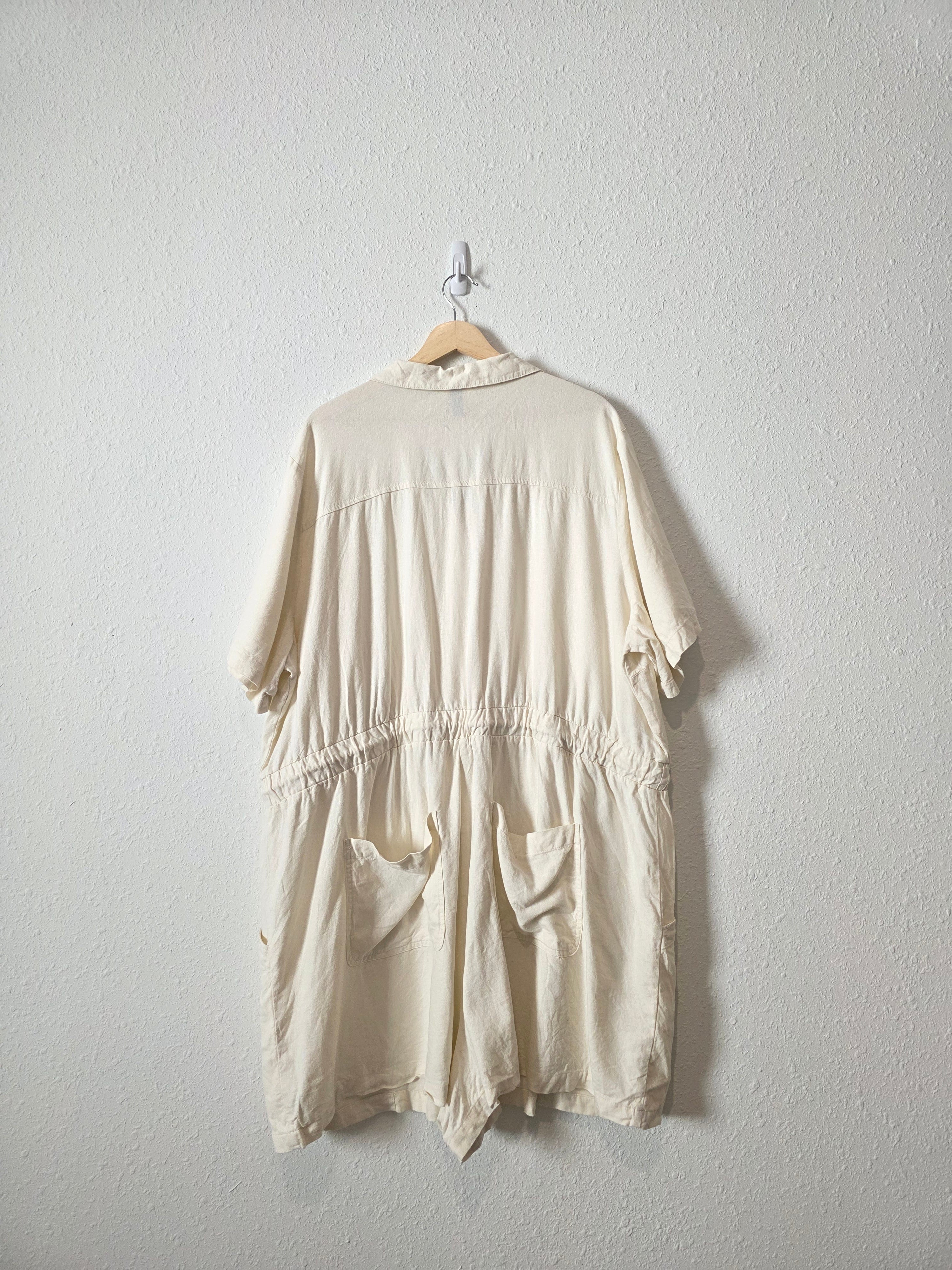 Linen Blend Relaxed Romper (2X)