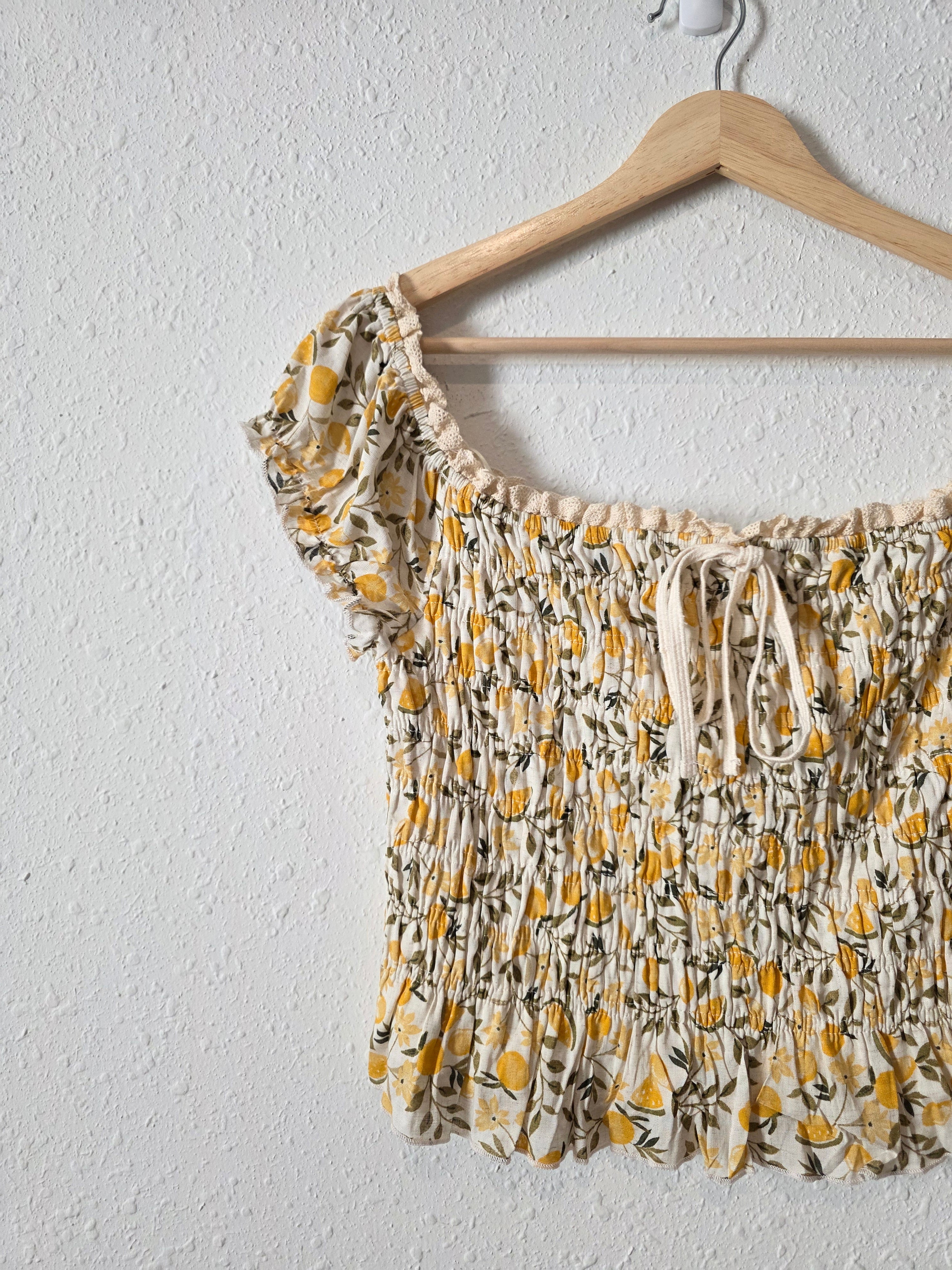 NEW Smocked Lemon Top (L)