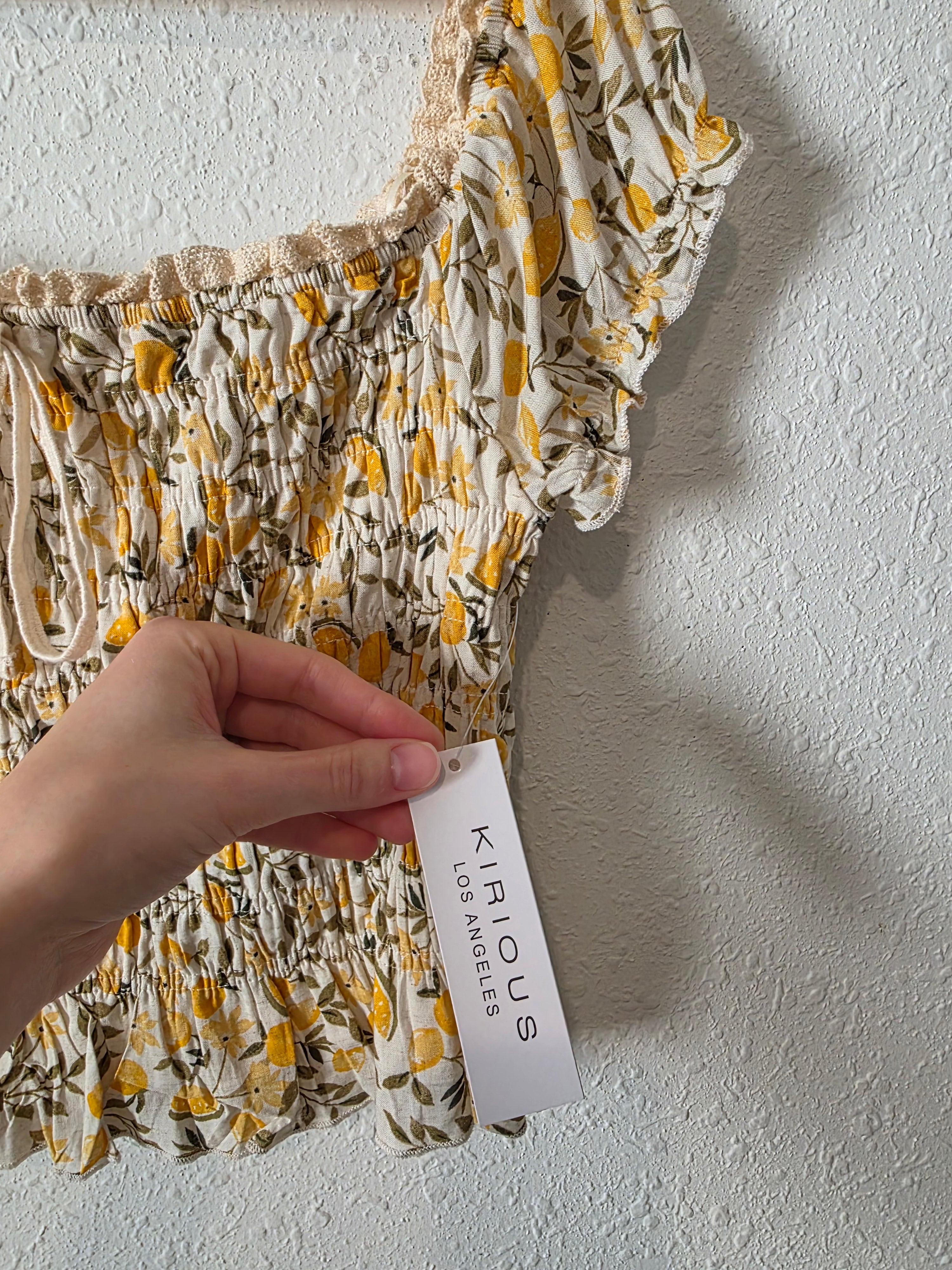 NEW Smocked Lemon Top (L)