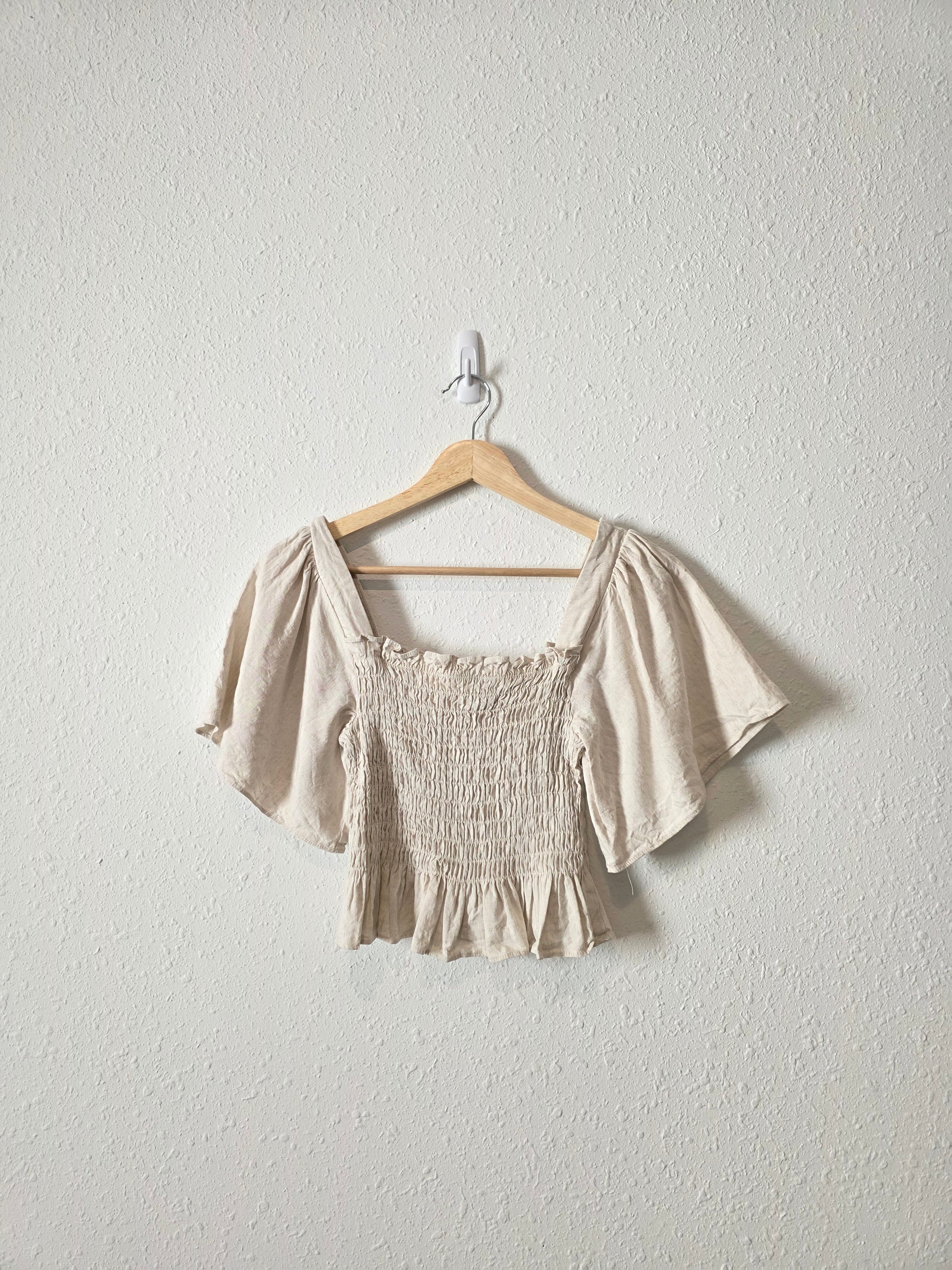 Lulus Linen Smocked Top (XS)