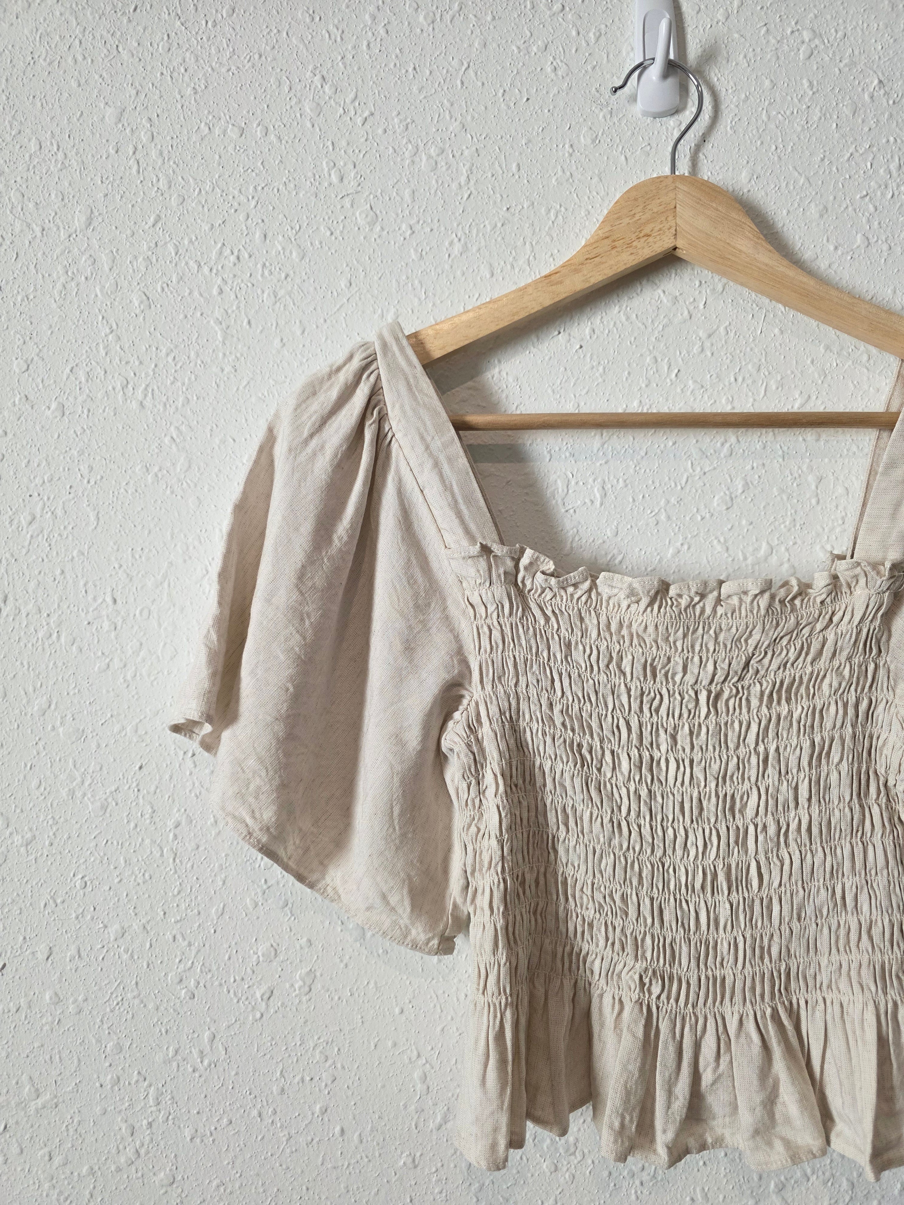 Lulus Linen Smocked Top (XS)