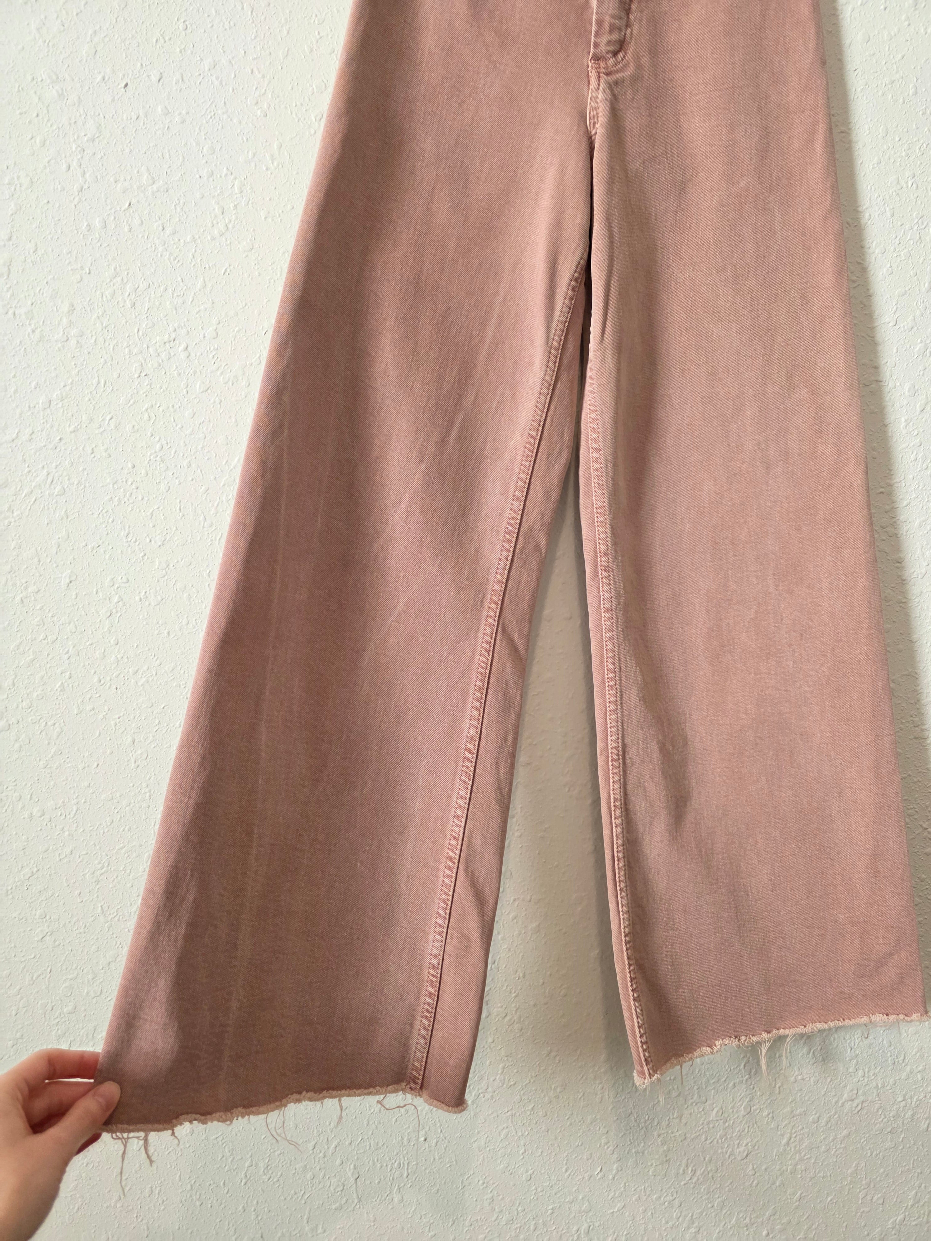 Zara Pink Wide Leg Jeans (0)