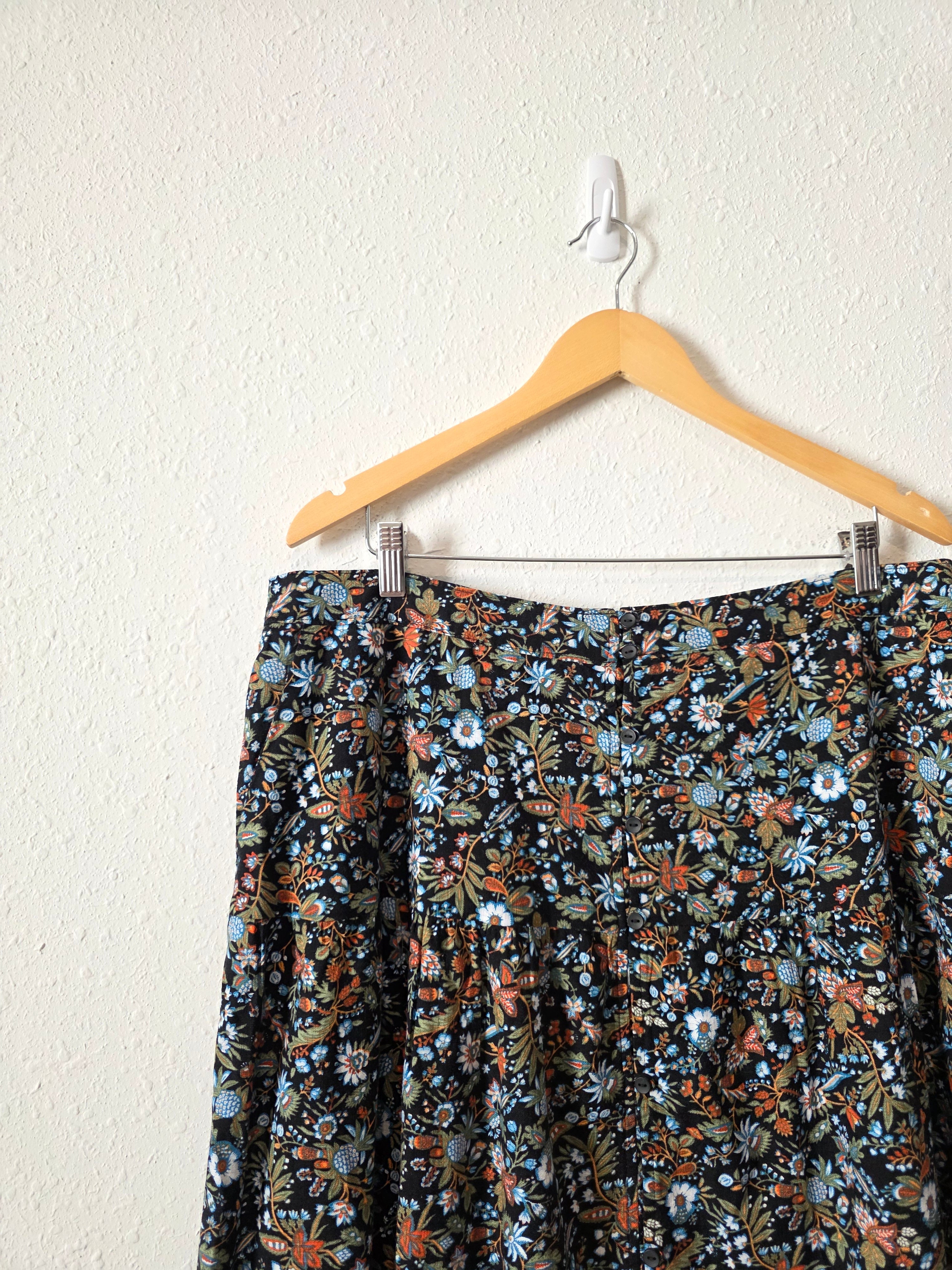 NEW Floral Tiered Midi Skirt (XL)