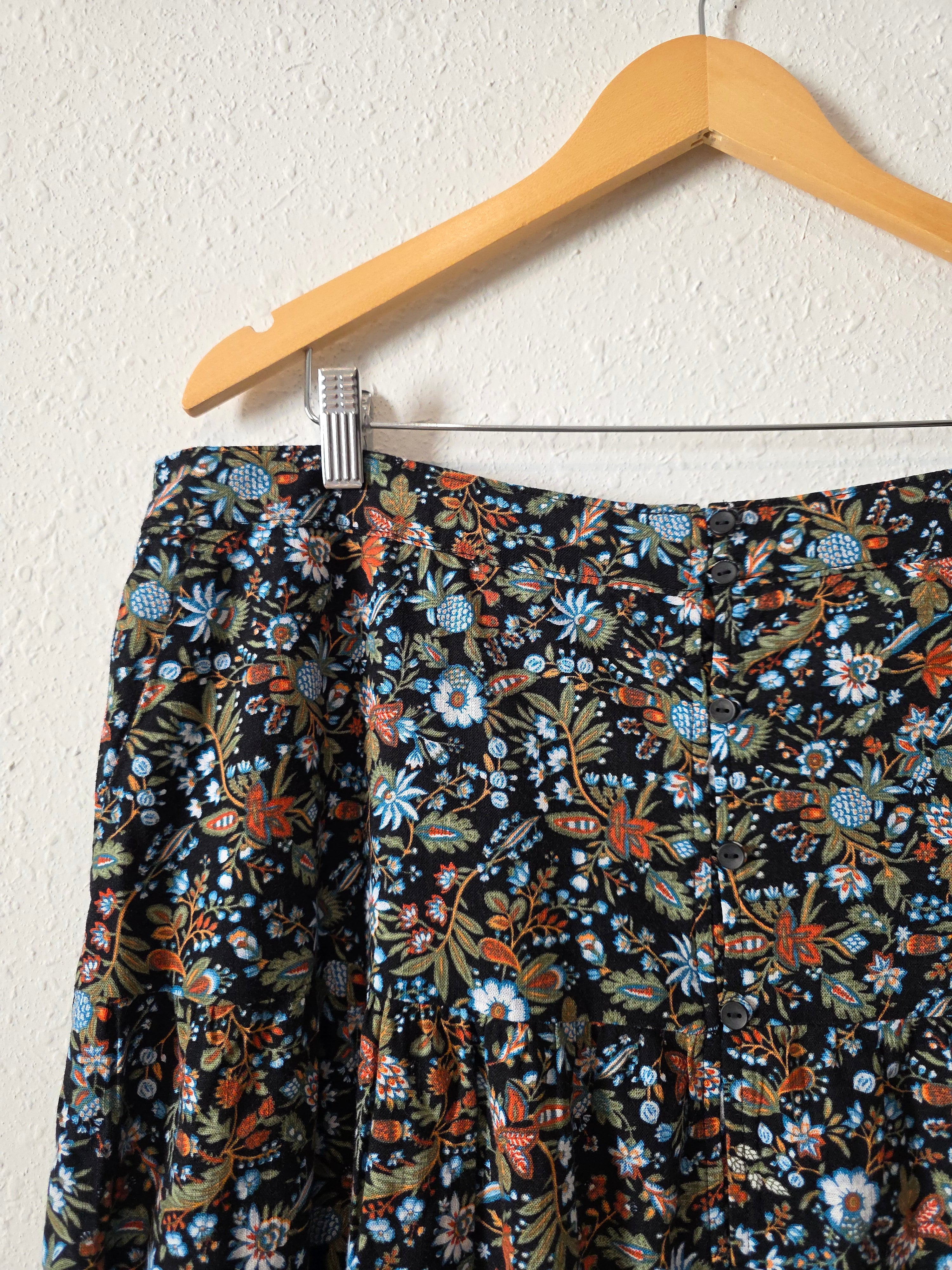NEW Floral Tiered Midi Skirt (XL)