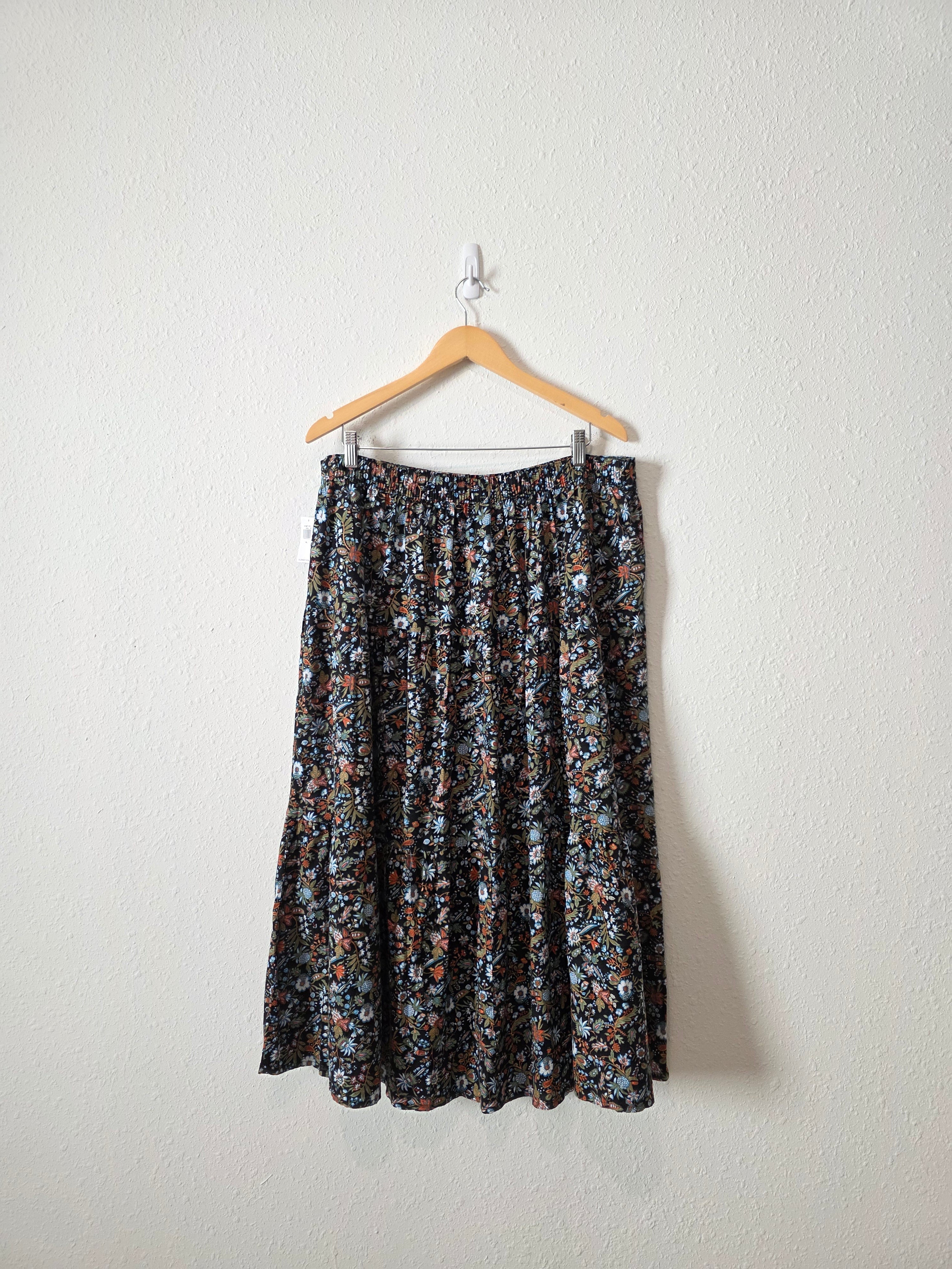 NEW Floral Tiered Midi Skirt (XL)