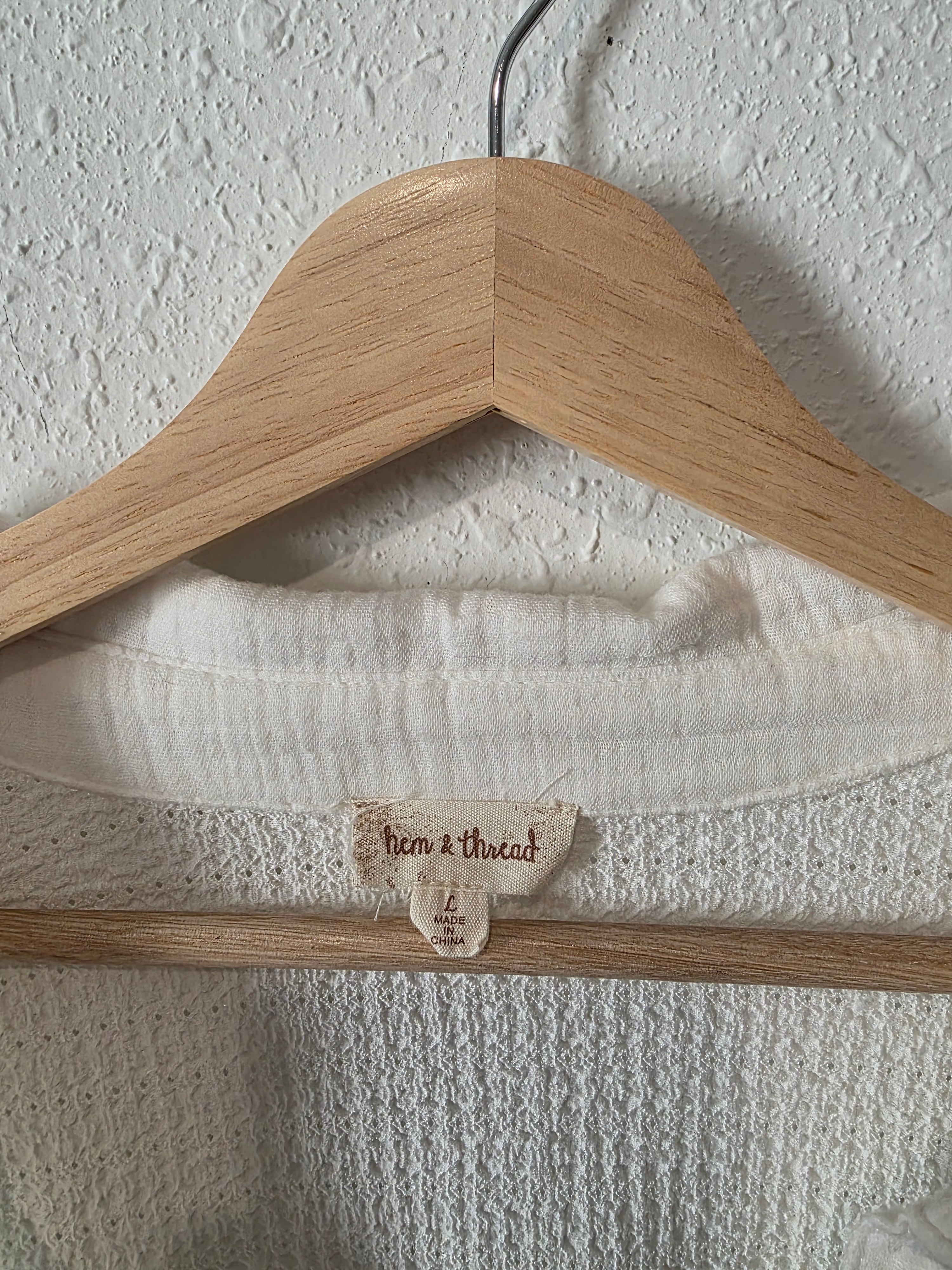 Cotton Gauze V Neck Top (L)