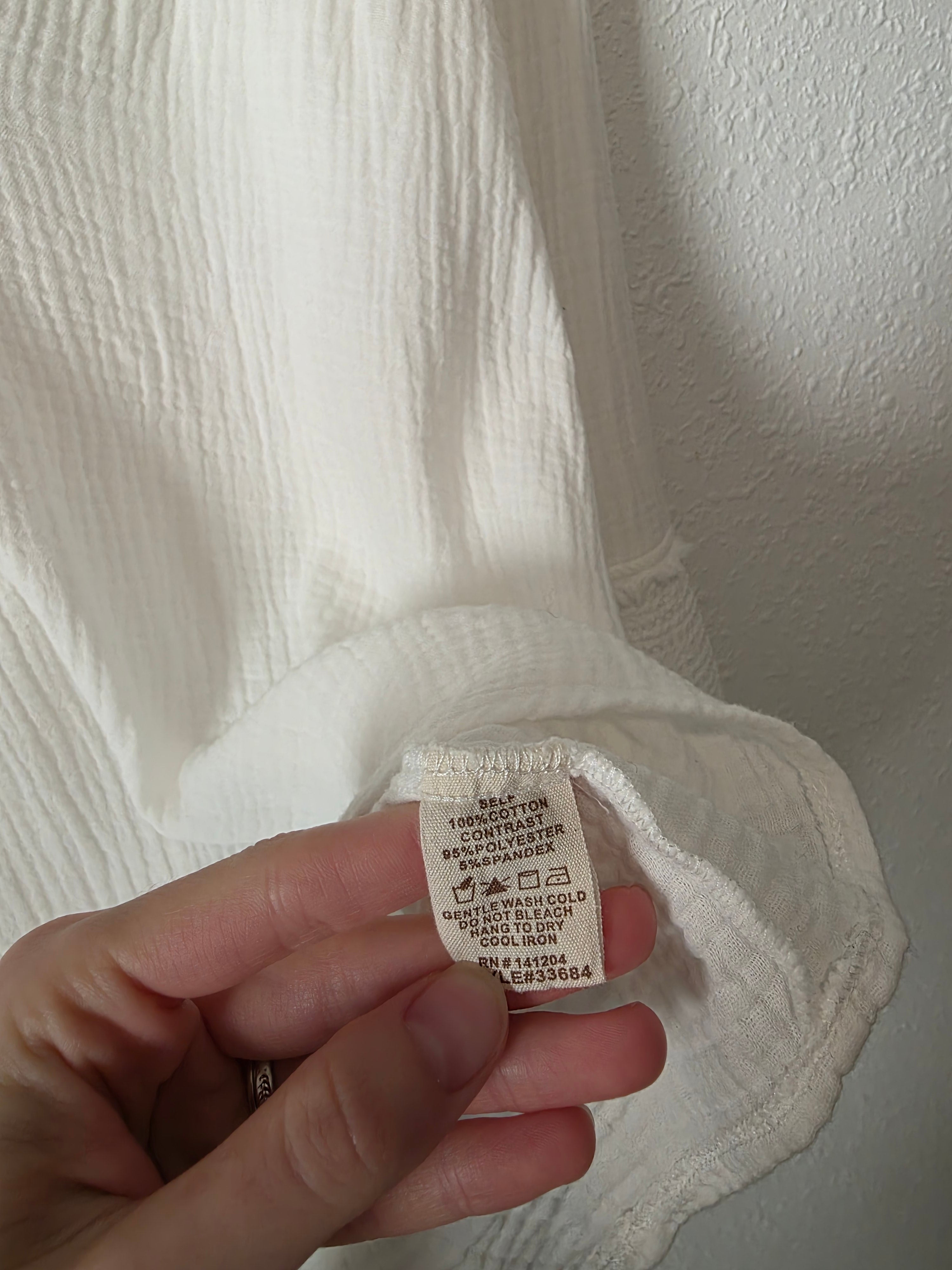 Cotton Gauze V Neck Top (L)