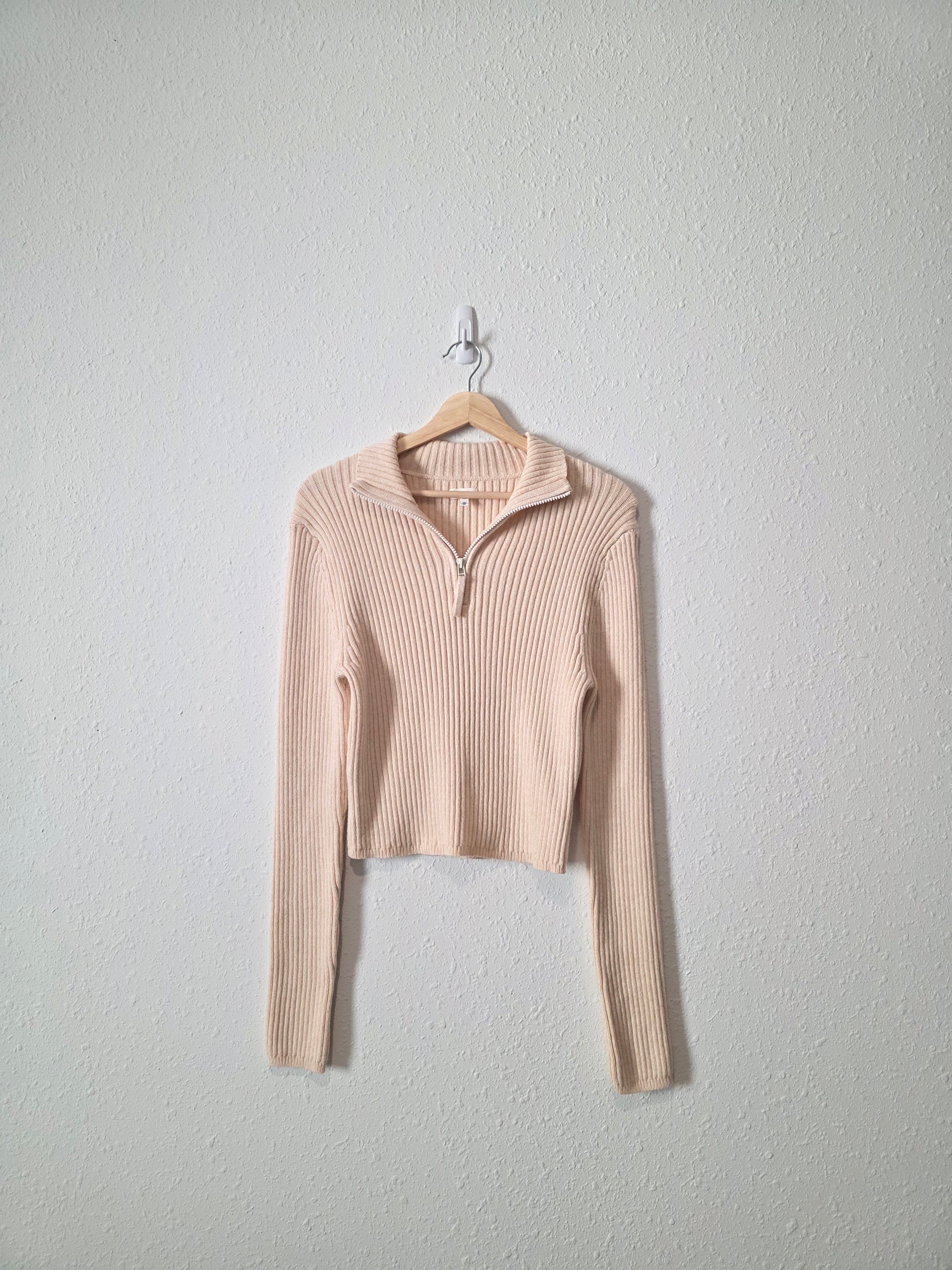 Aerie Ribbed Quarter Zip (L)