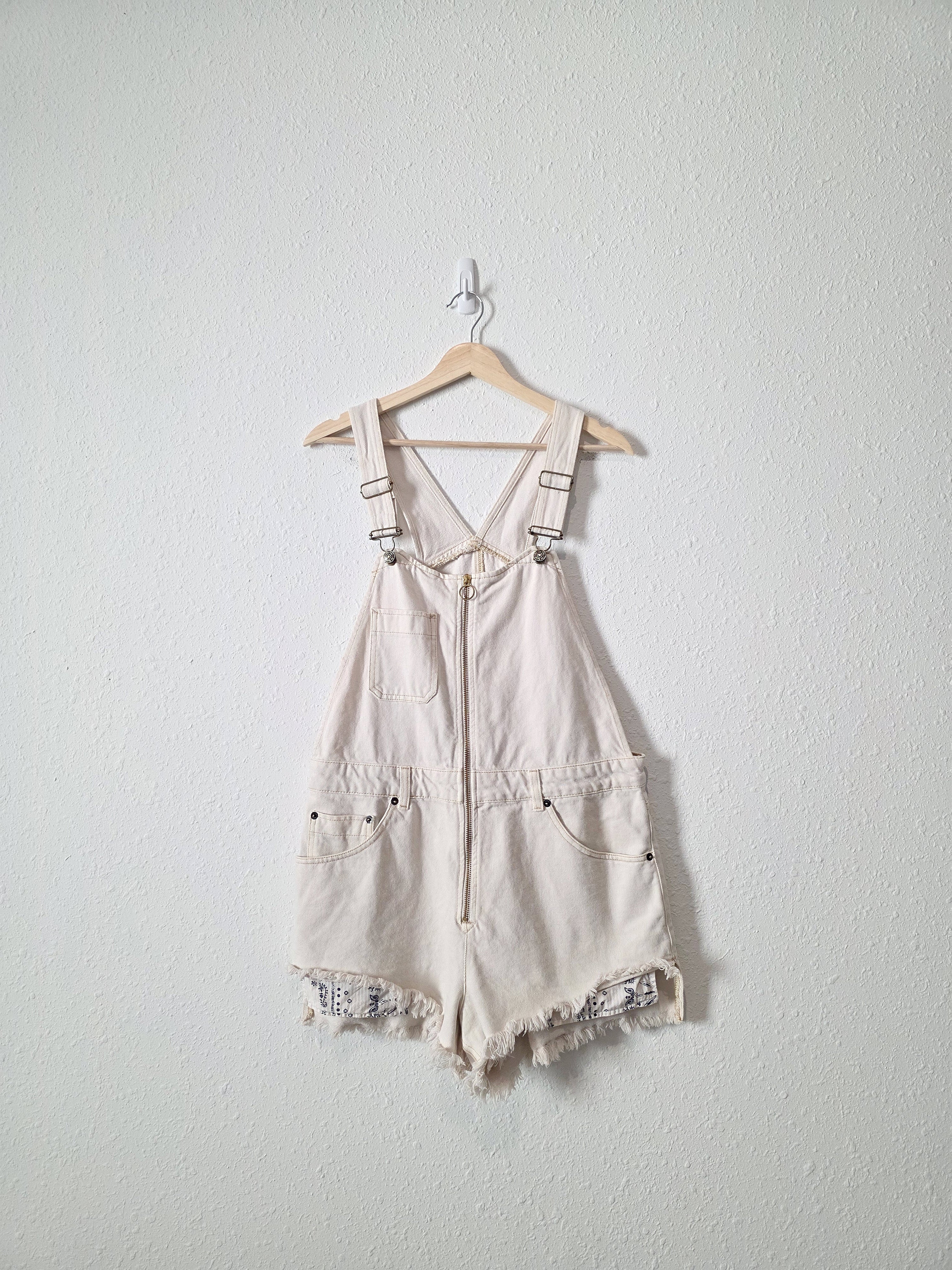 Free People Ecru Denim Shortalls (10)