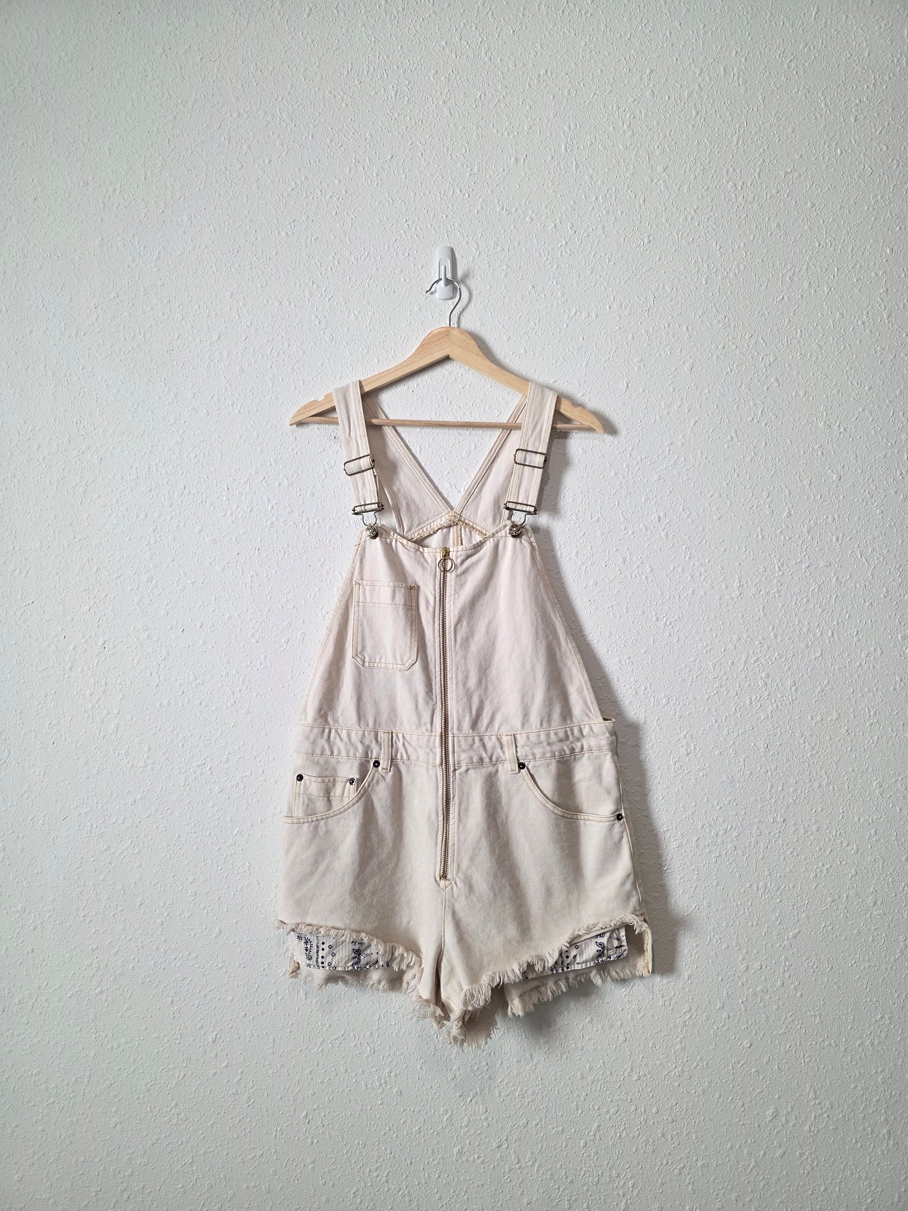 Free People Ecru Denim Shortalls (10)