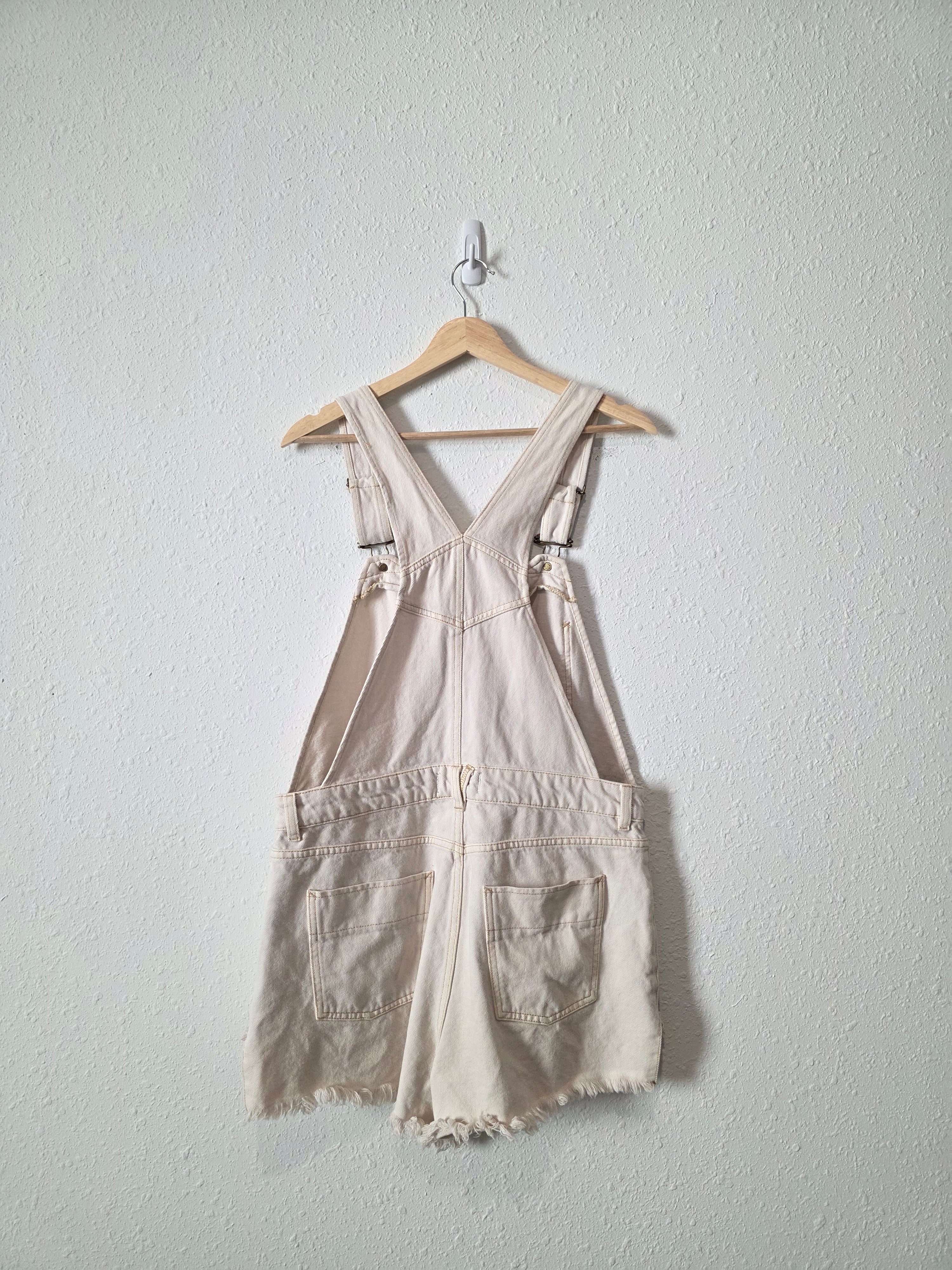 Free People Ecru Denim Shortalls (10)