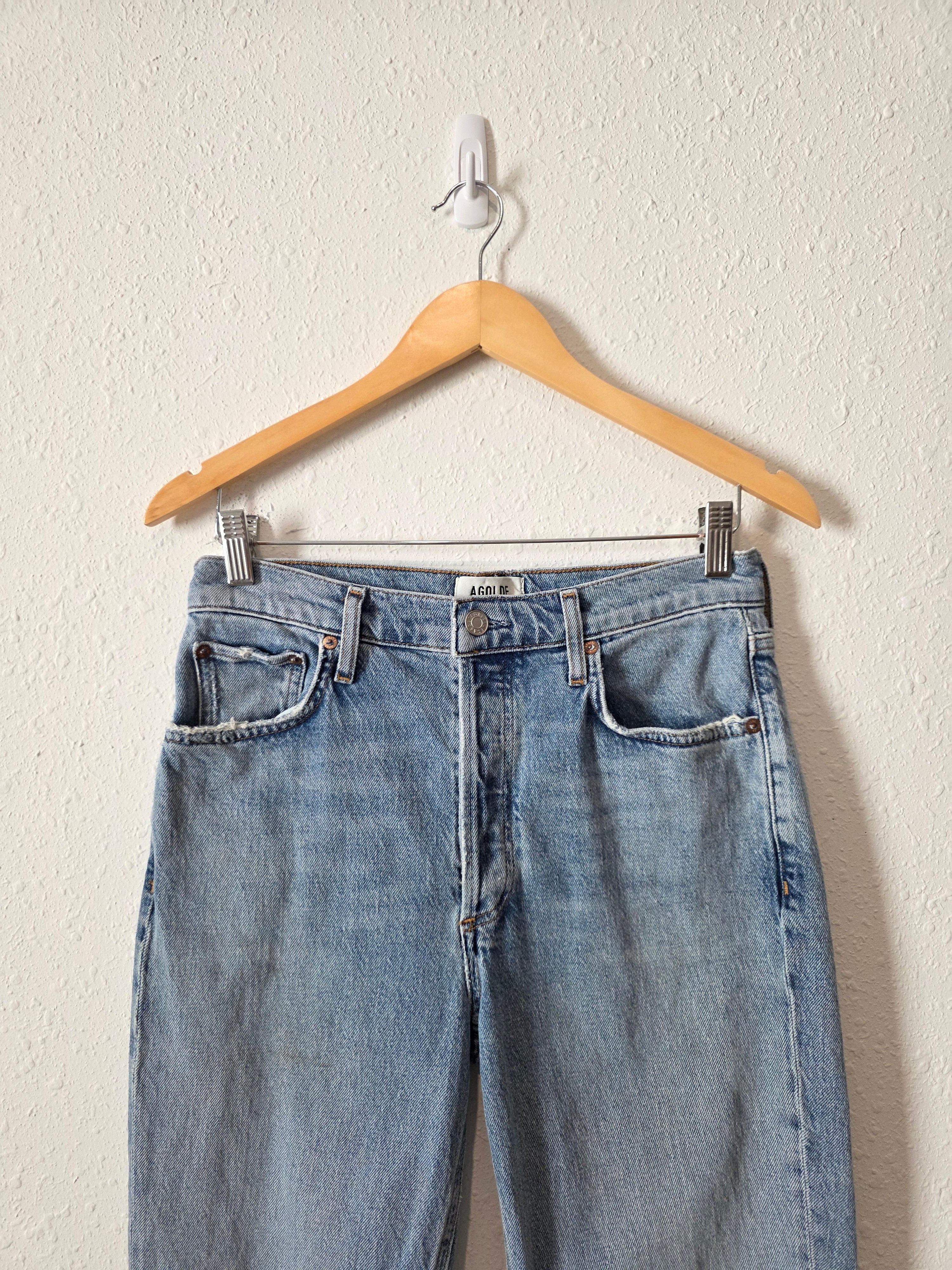 Agolde Light Wash Straight Jeans (28)