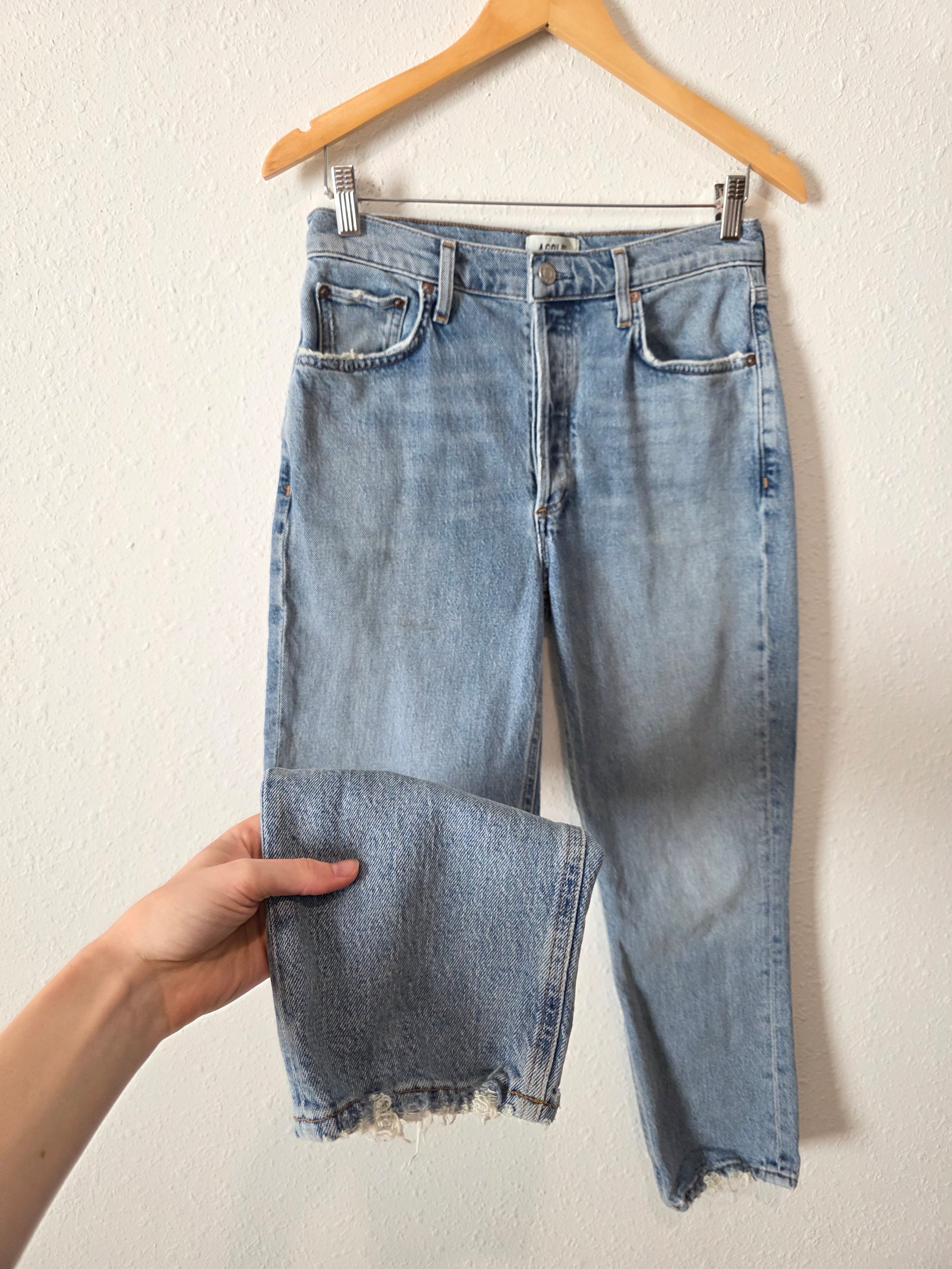 Agolde Light Wash Straight Jeans (28)