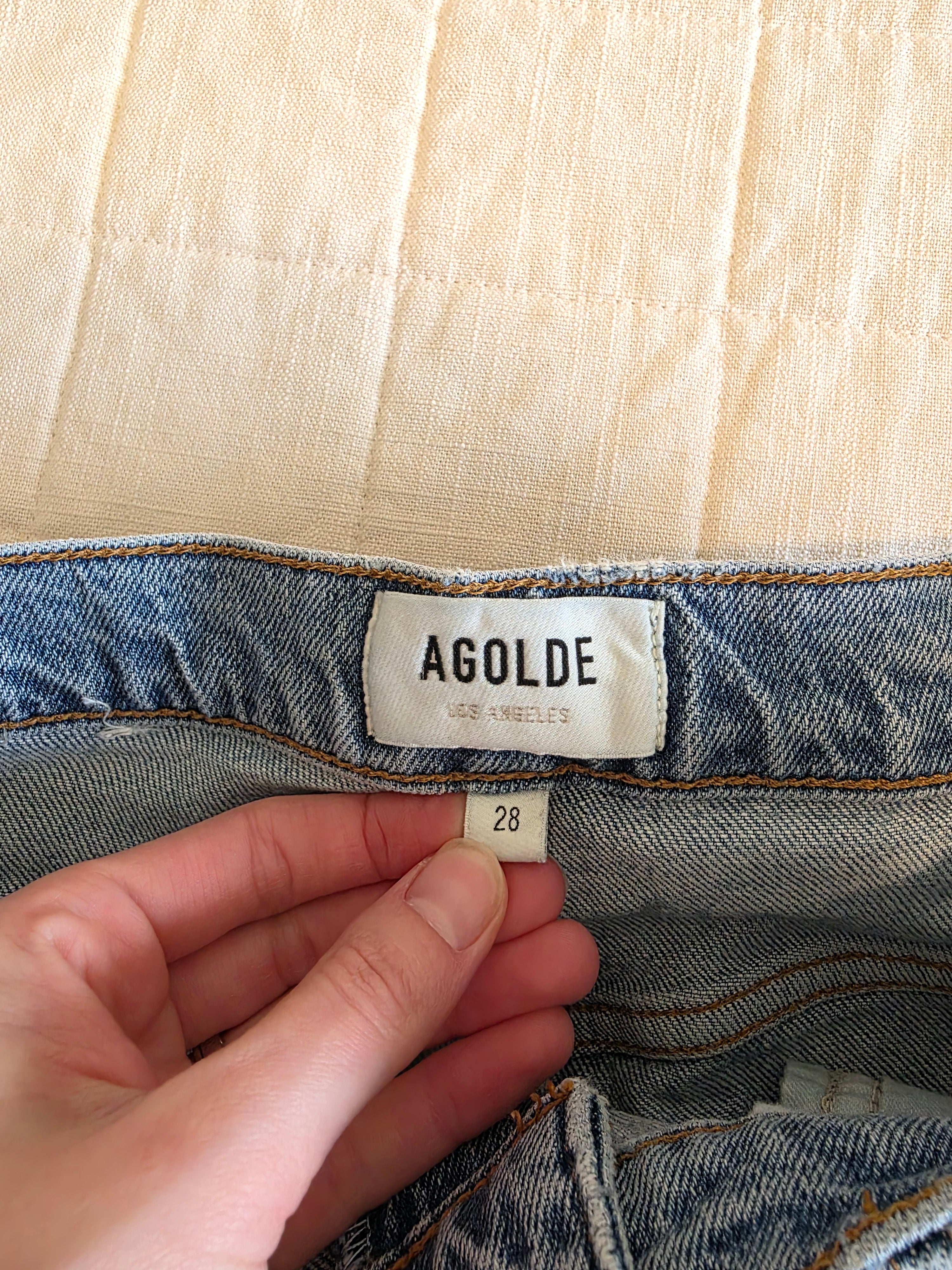 Agolde Light Wash Straight Jeans (28)