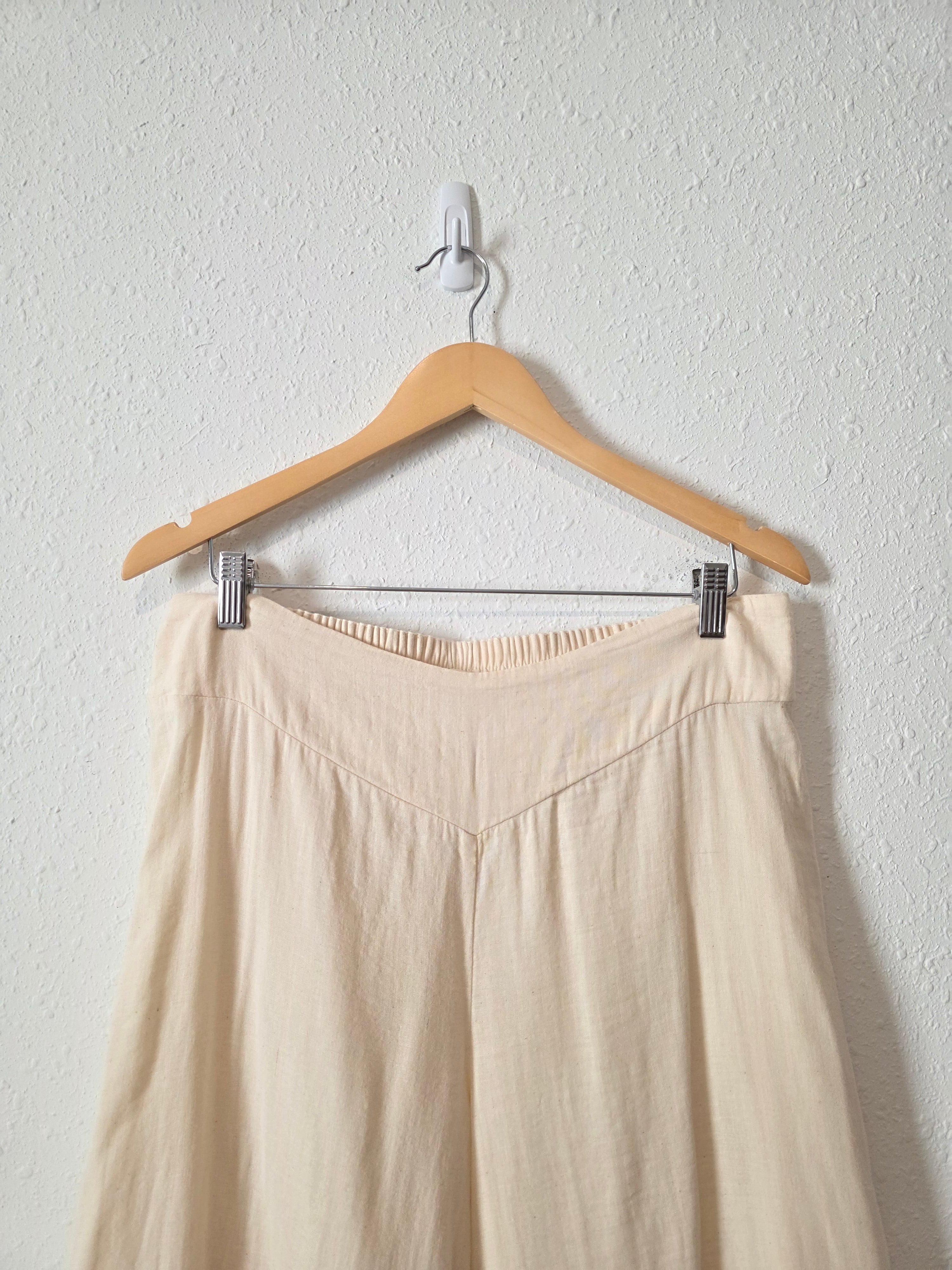 Cream Wide Leg Palazzo Pants (XL)