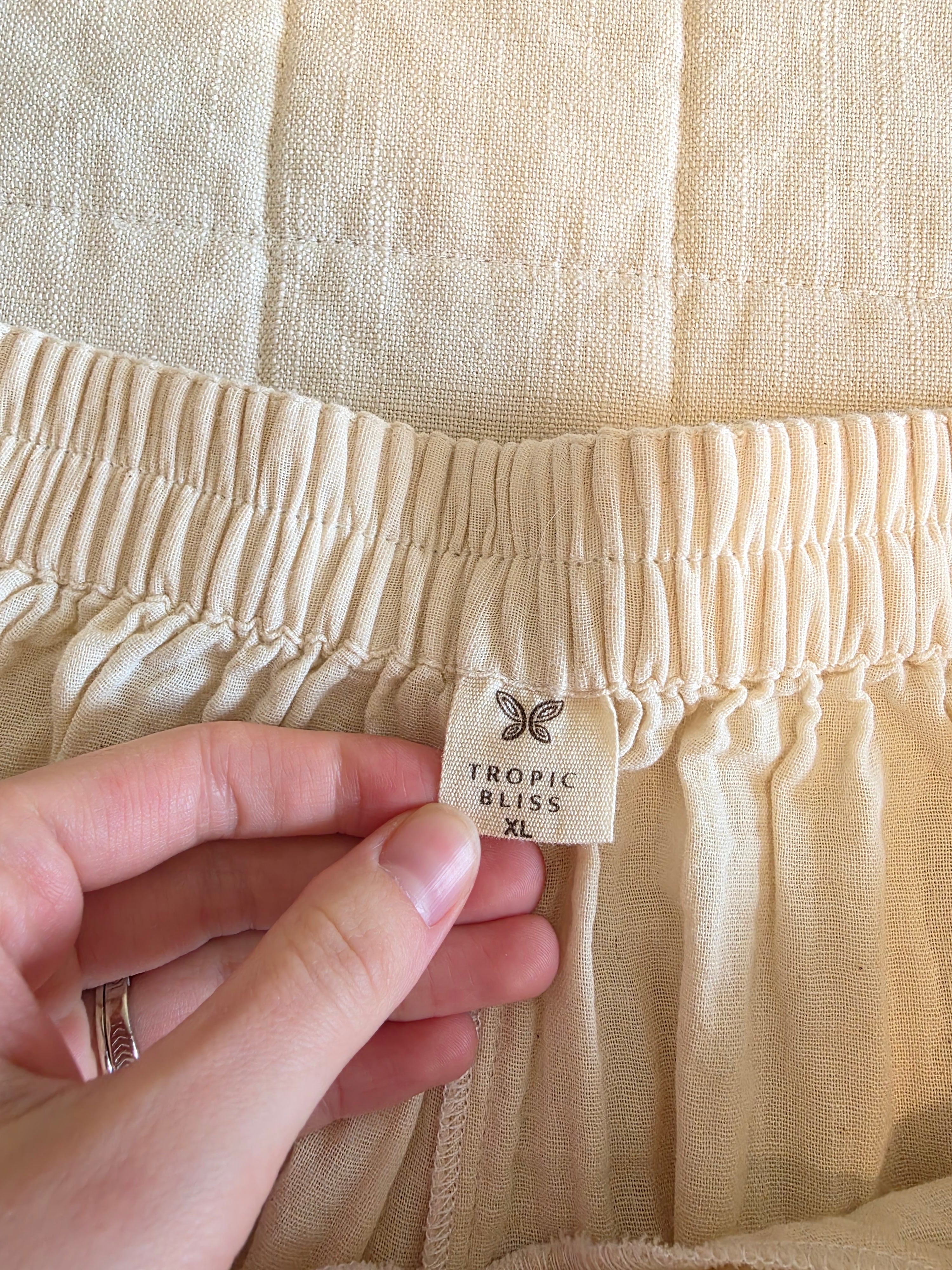 Cream Wide Leg Palazzo Pants (XL)
