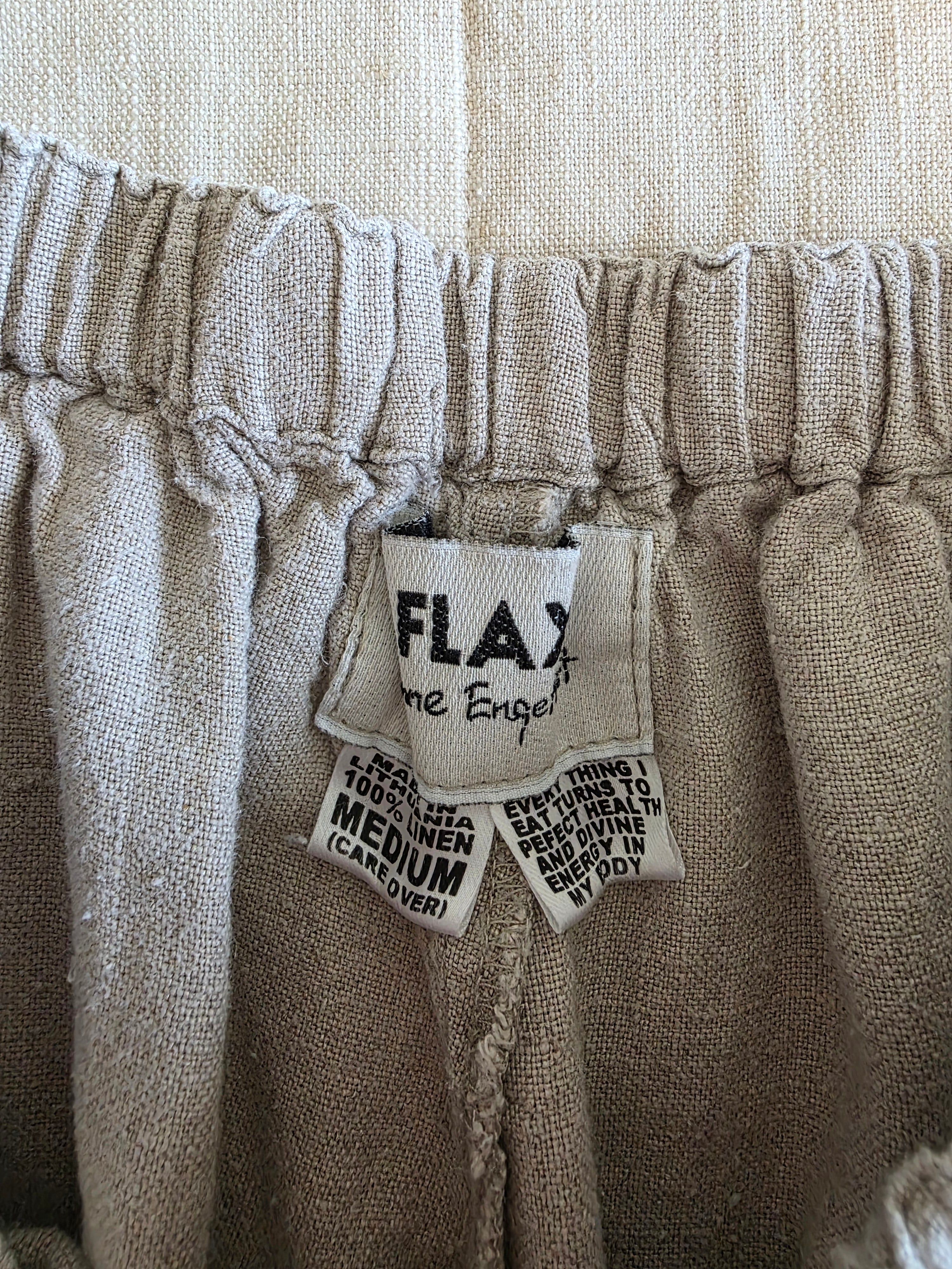 Flax Linen Wide Leg Pants (M)