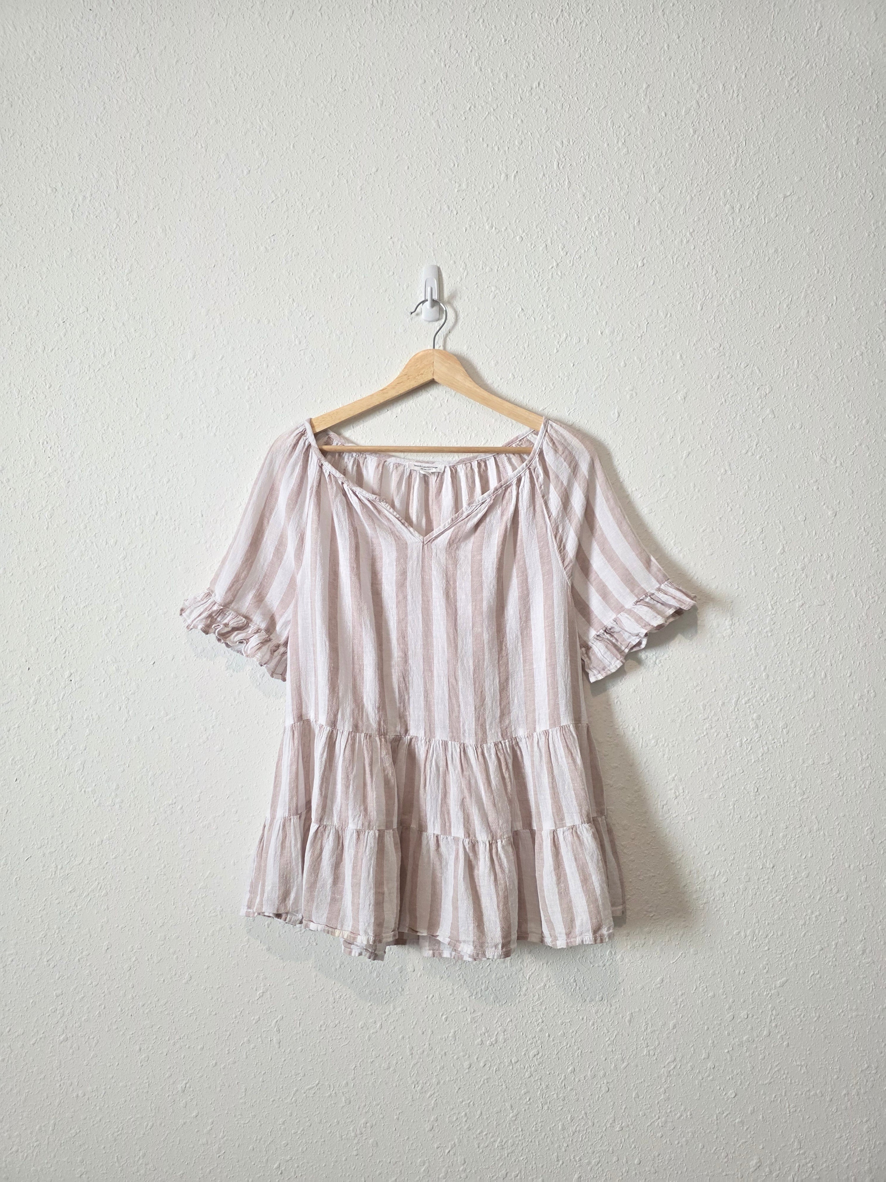 Striped Linen Cotton Blouse (M)