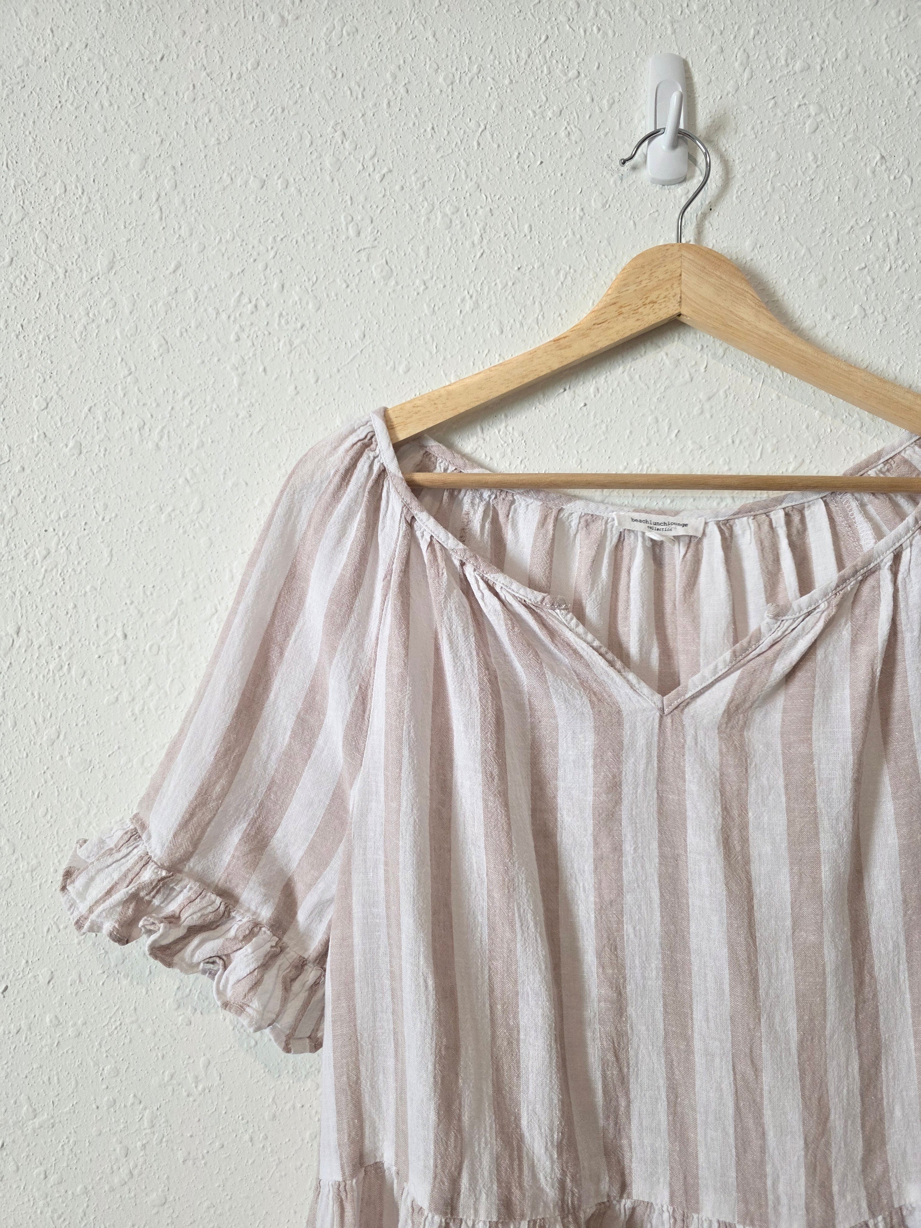 Striped Linen Cotton Blouse (M)