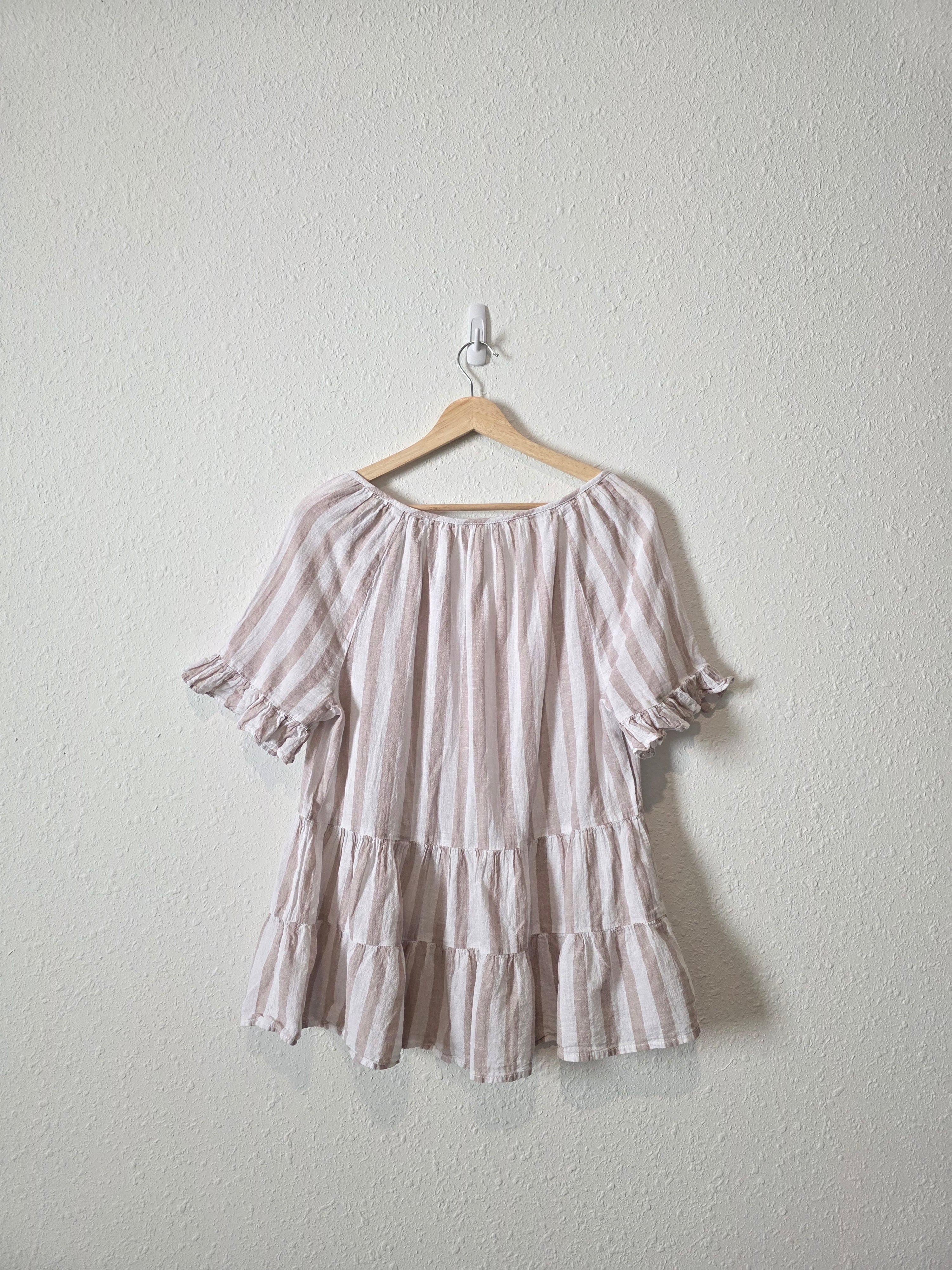 Striped Linen Cotton Blouse (M)