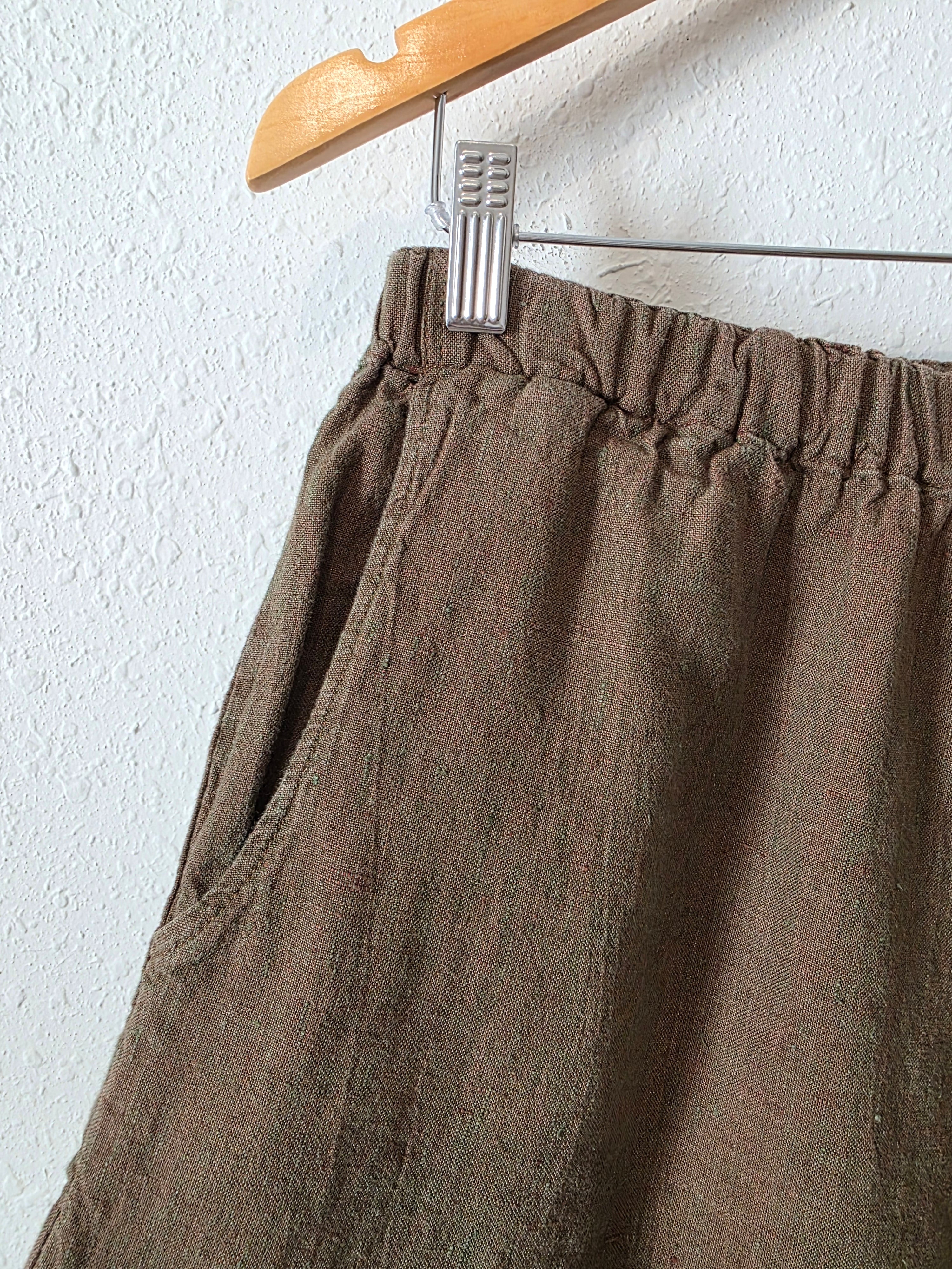 Flax Brown Wide Leg Linen Pants (M)