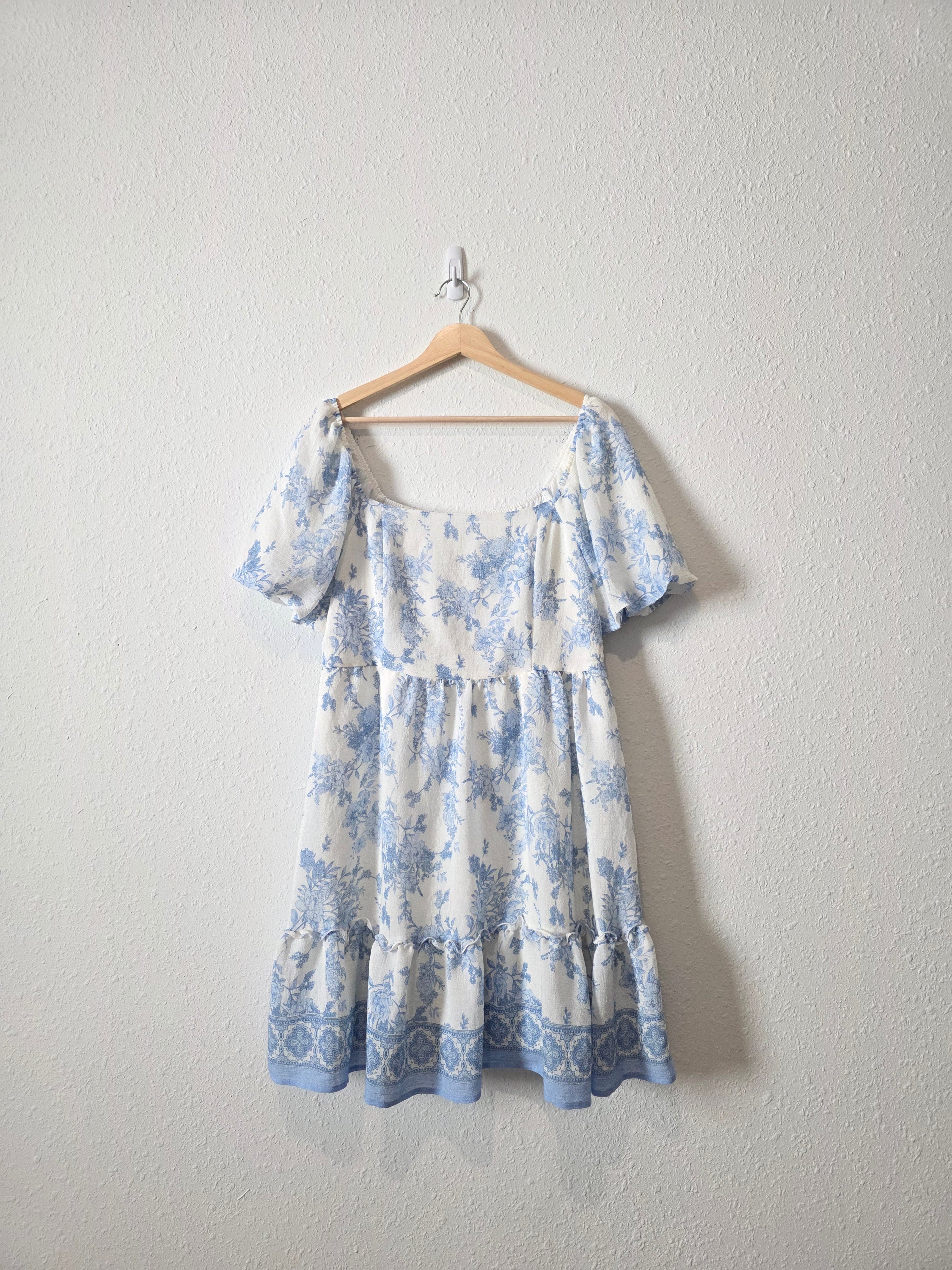 Blu Pepper Floral Puff Sleeve Dress (XL)