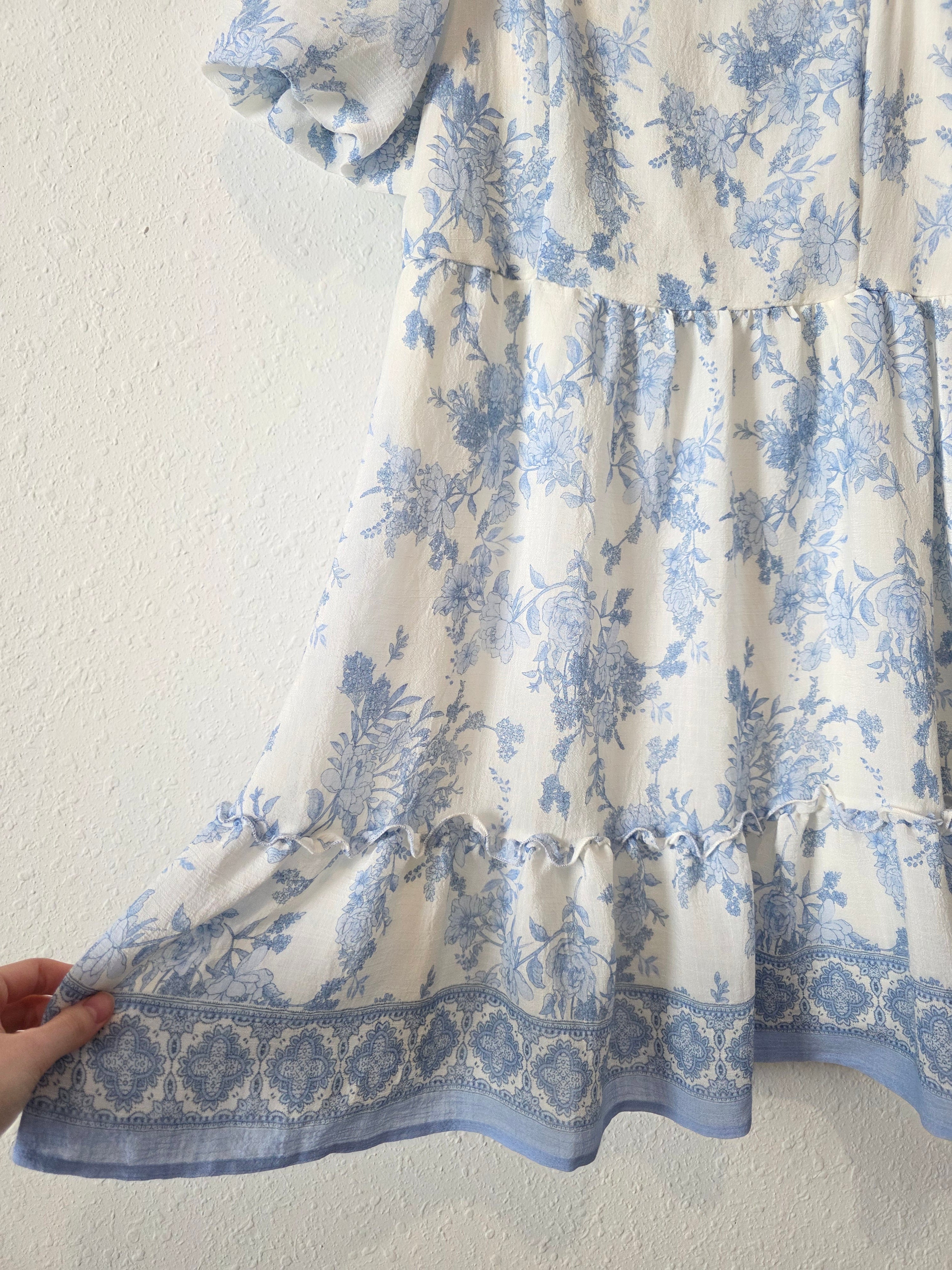 Blu Pepper Floral Puff Sleeve Dress (XL)