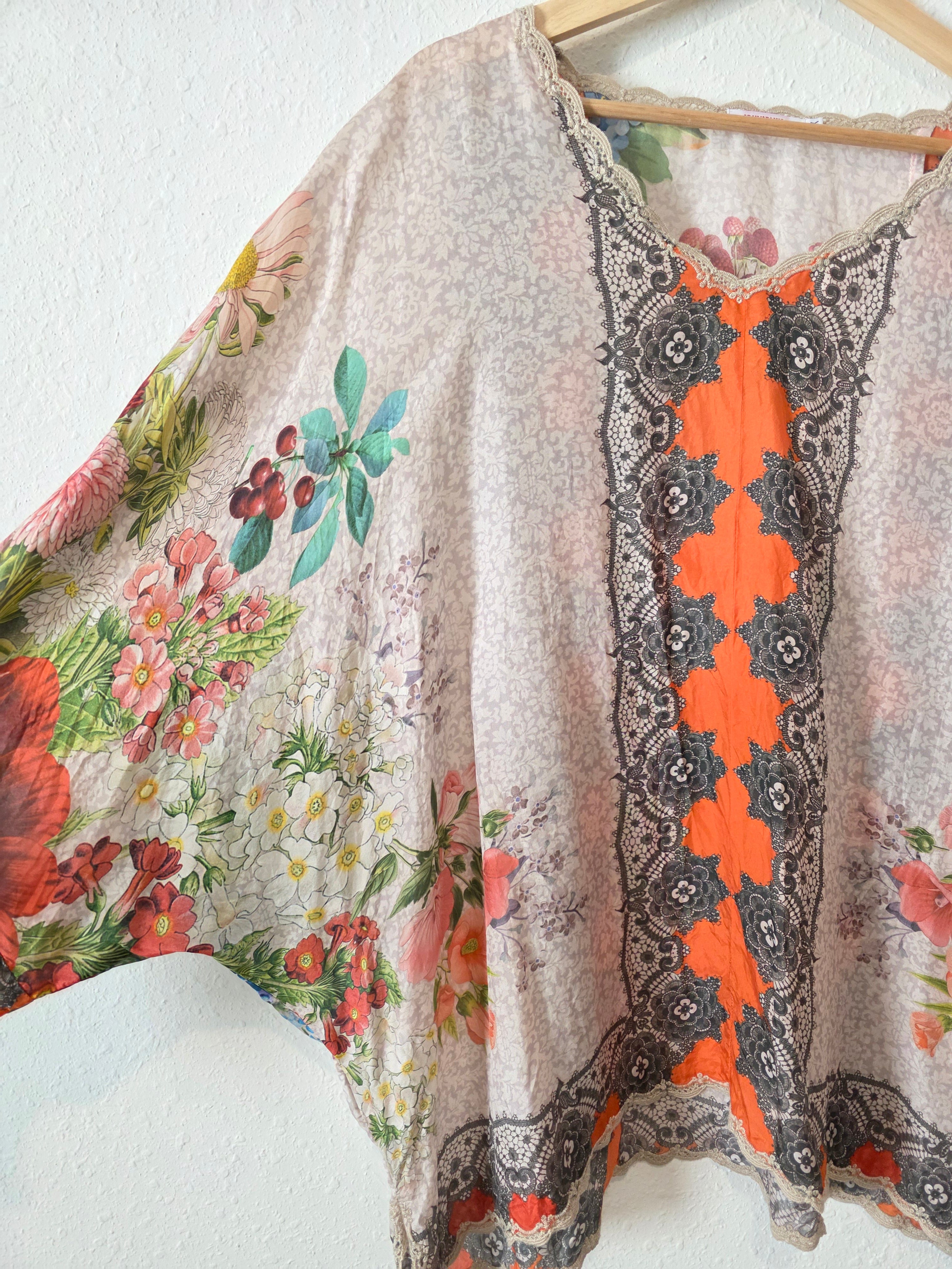 Johnny Was Floral Silk Blouse (2X)