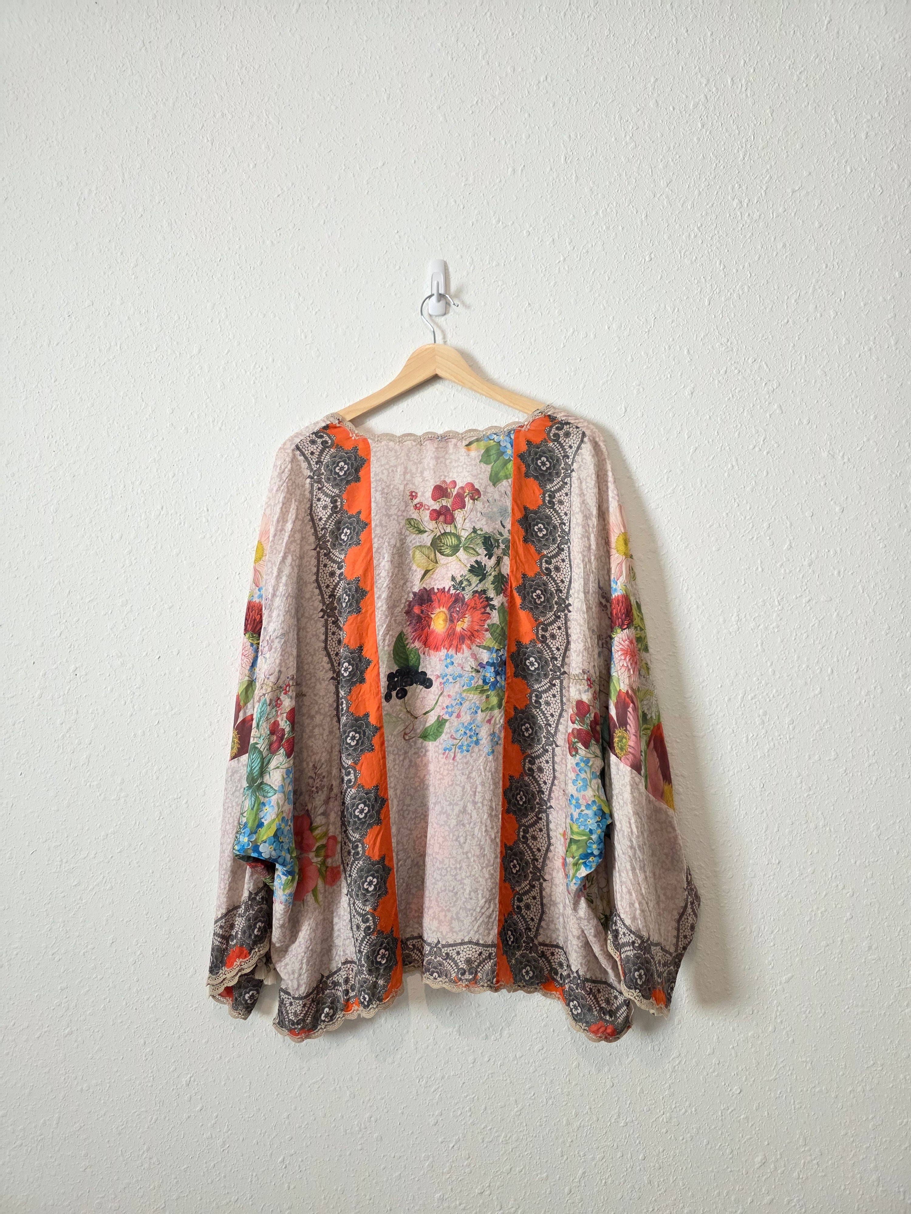 Johnny Was Floral Silk Blouse (2X)