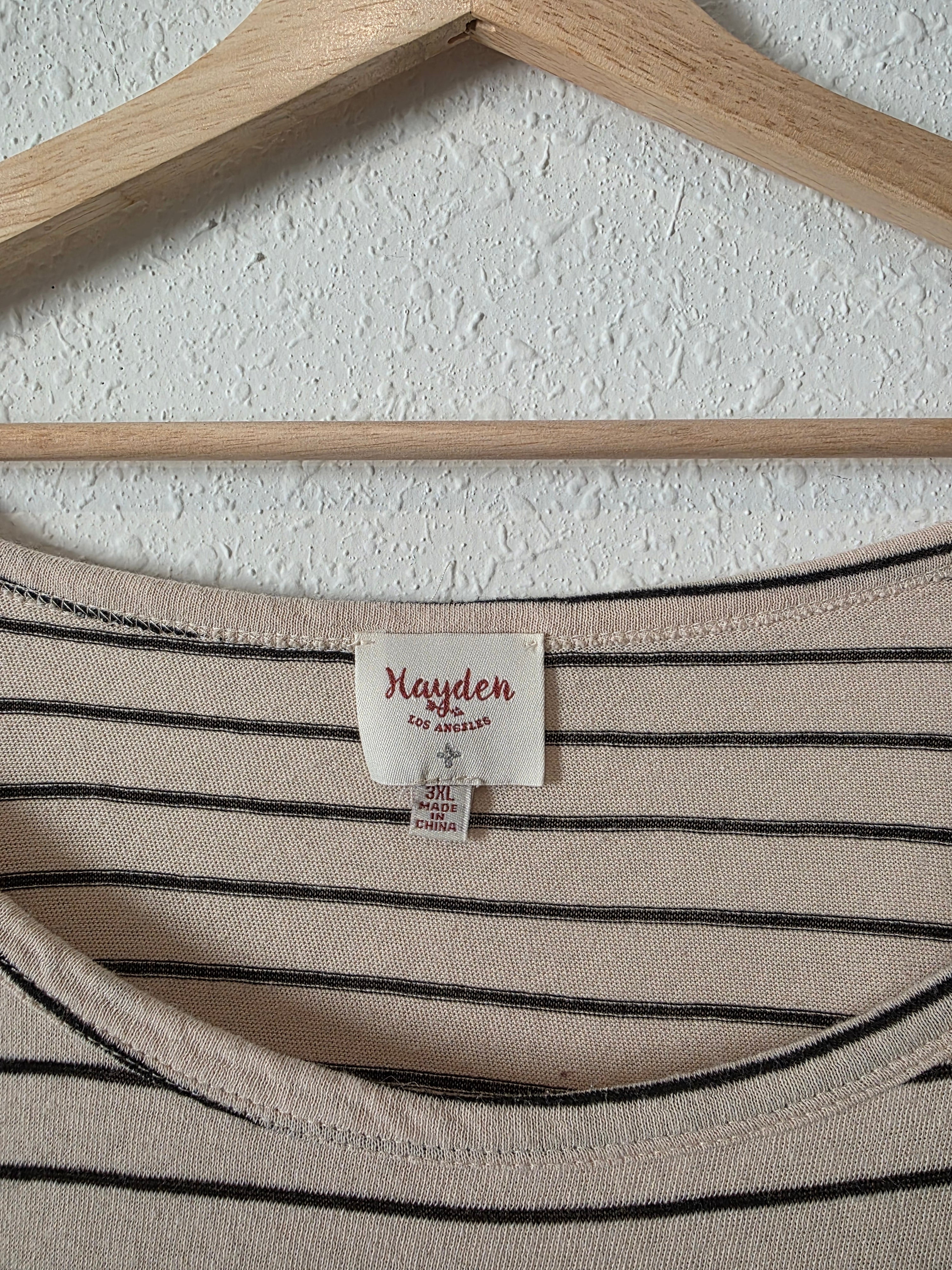 Hayden Striped Babydoll Top (3X)