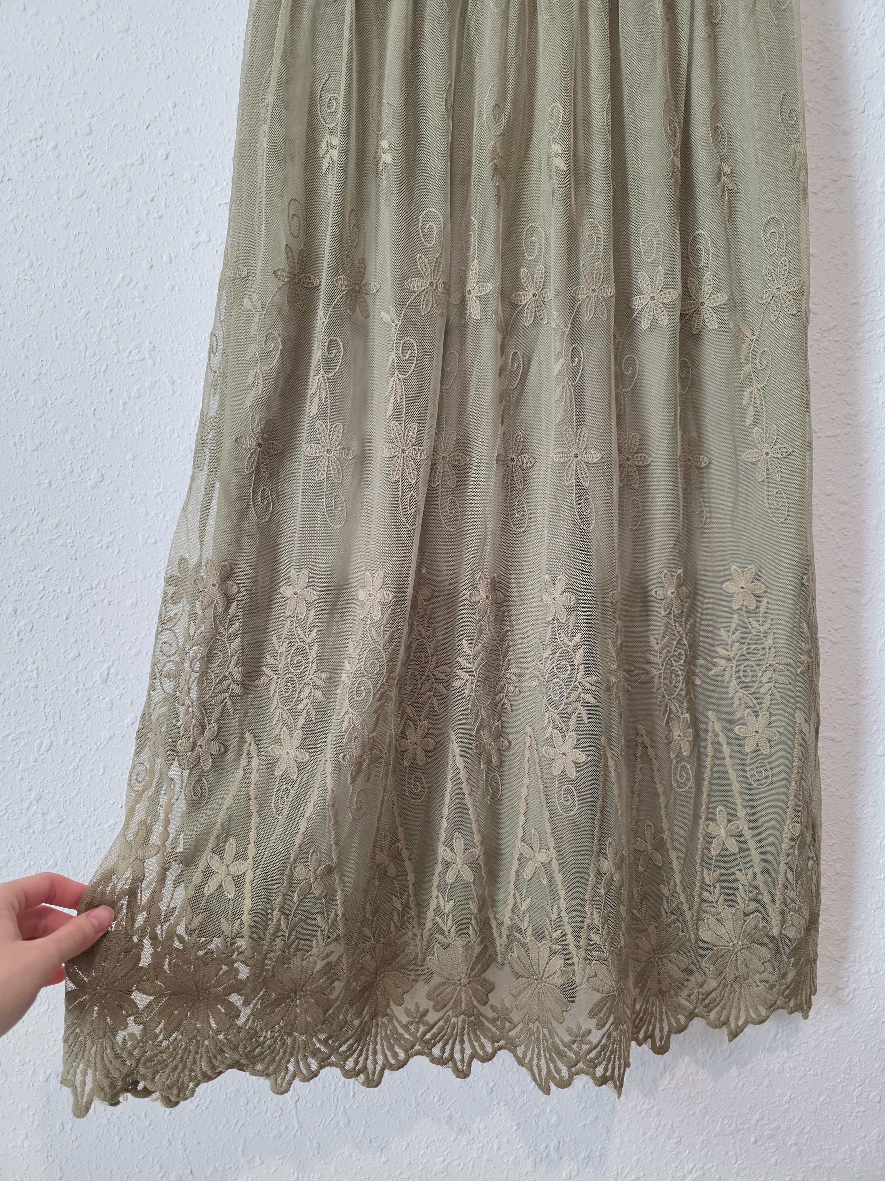 Roolee Green Floral Midi Dress (S)