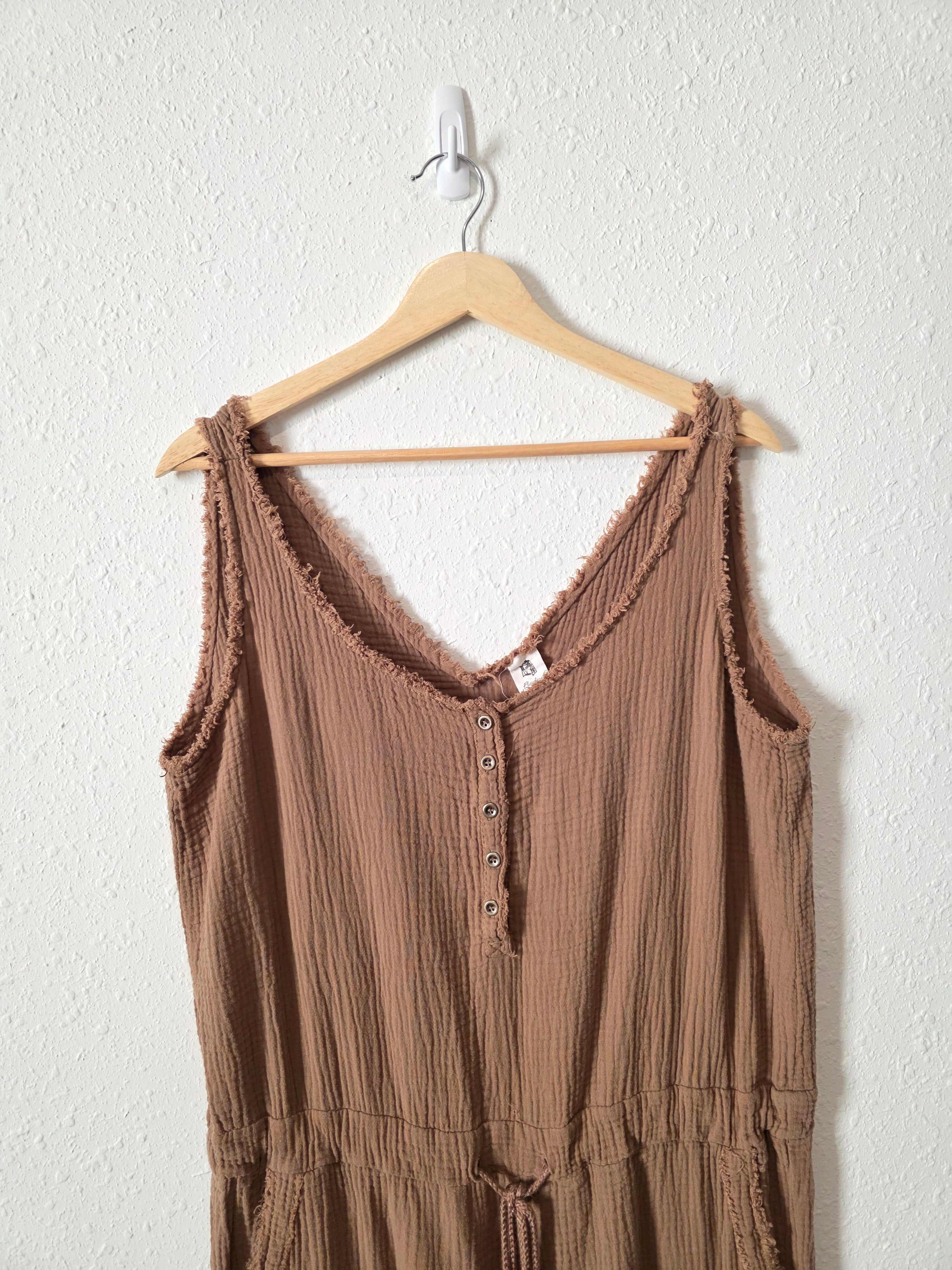 Brown Cotton Gauze Jumpsuit (M)