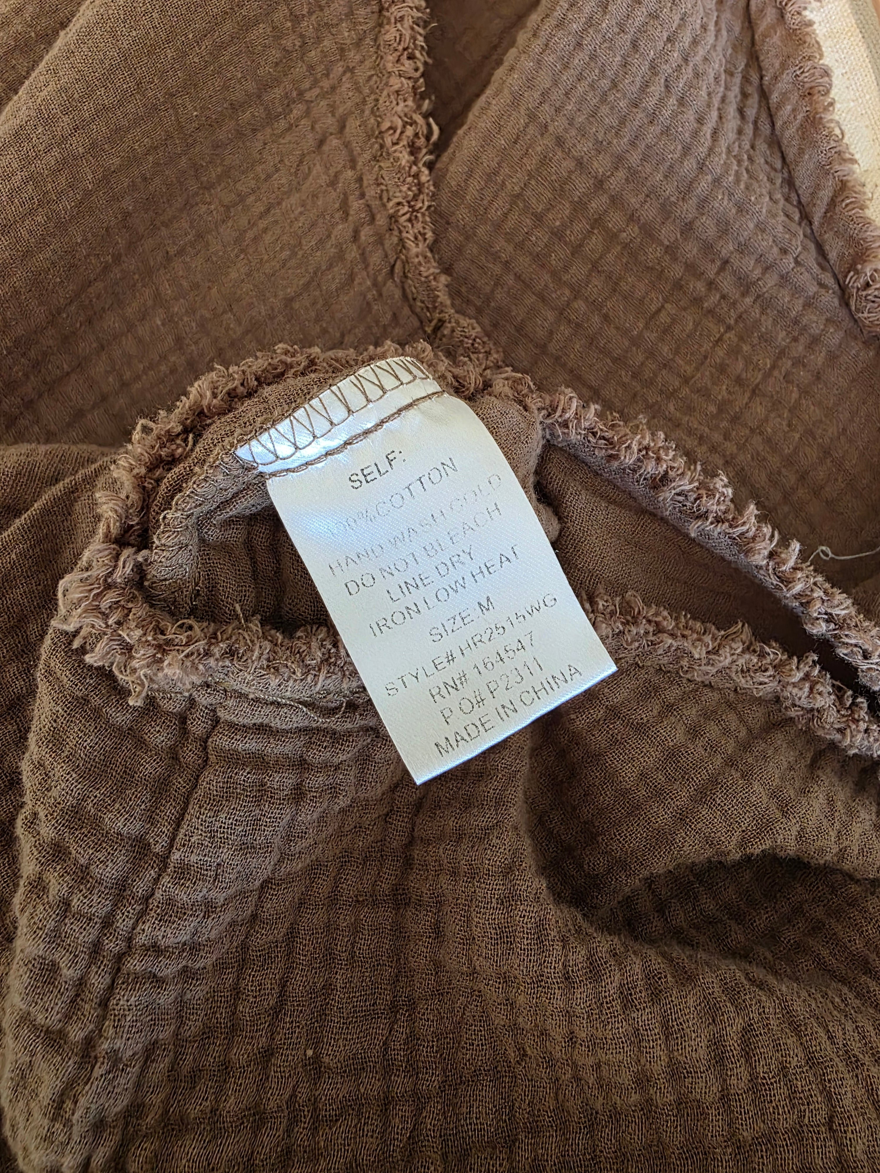 Brown Cotton Gauze Jumpsuit (M)