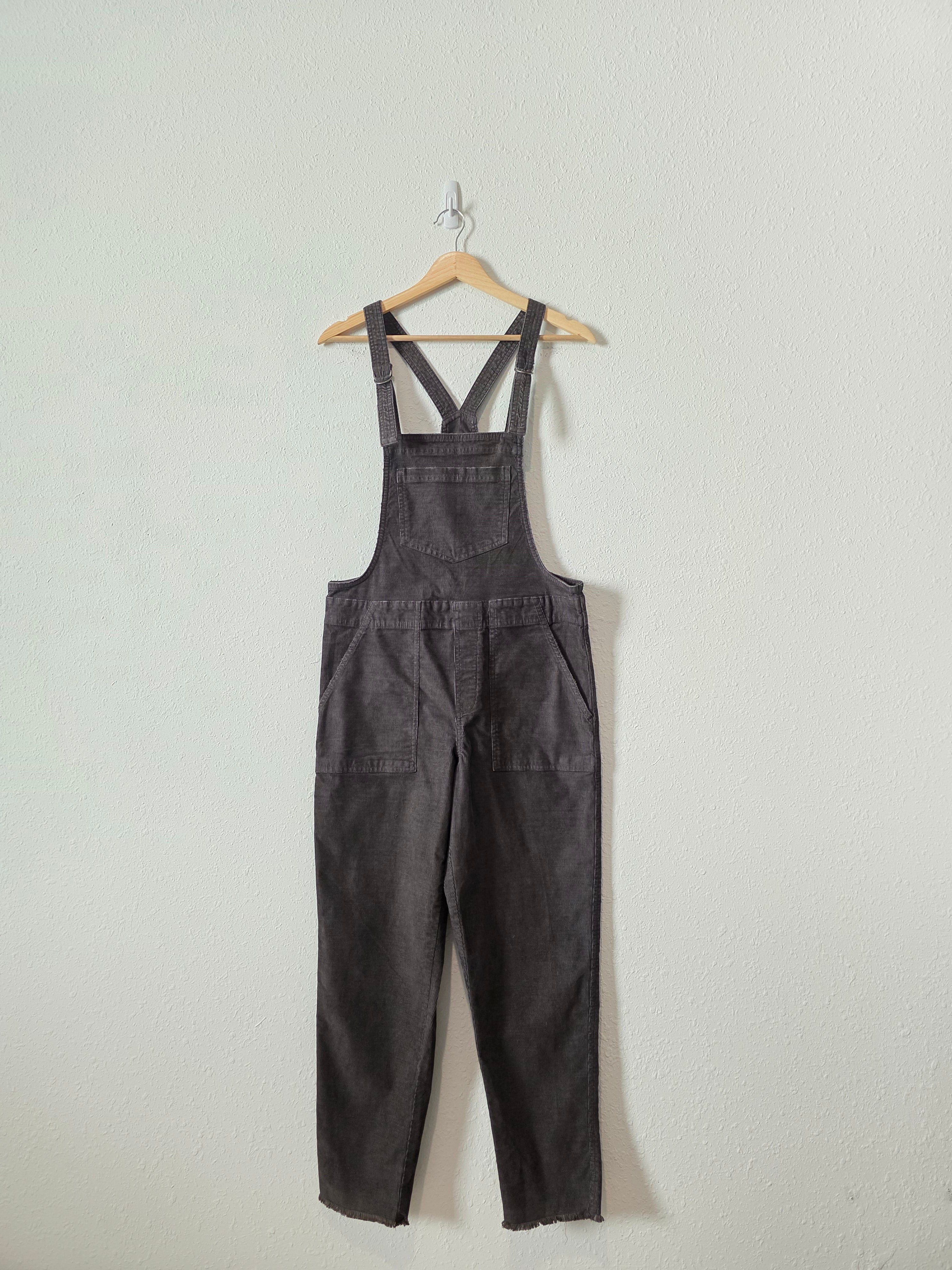 Aerie Gray Corduroy Overalls (XS)