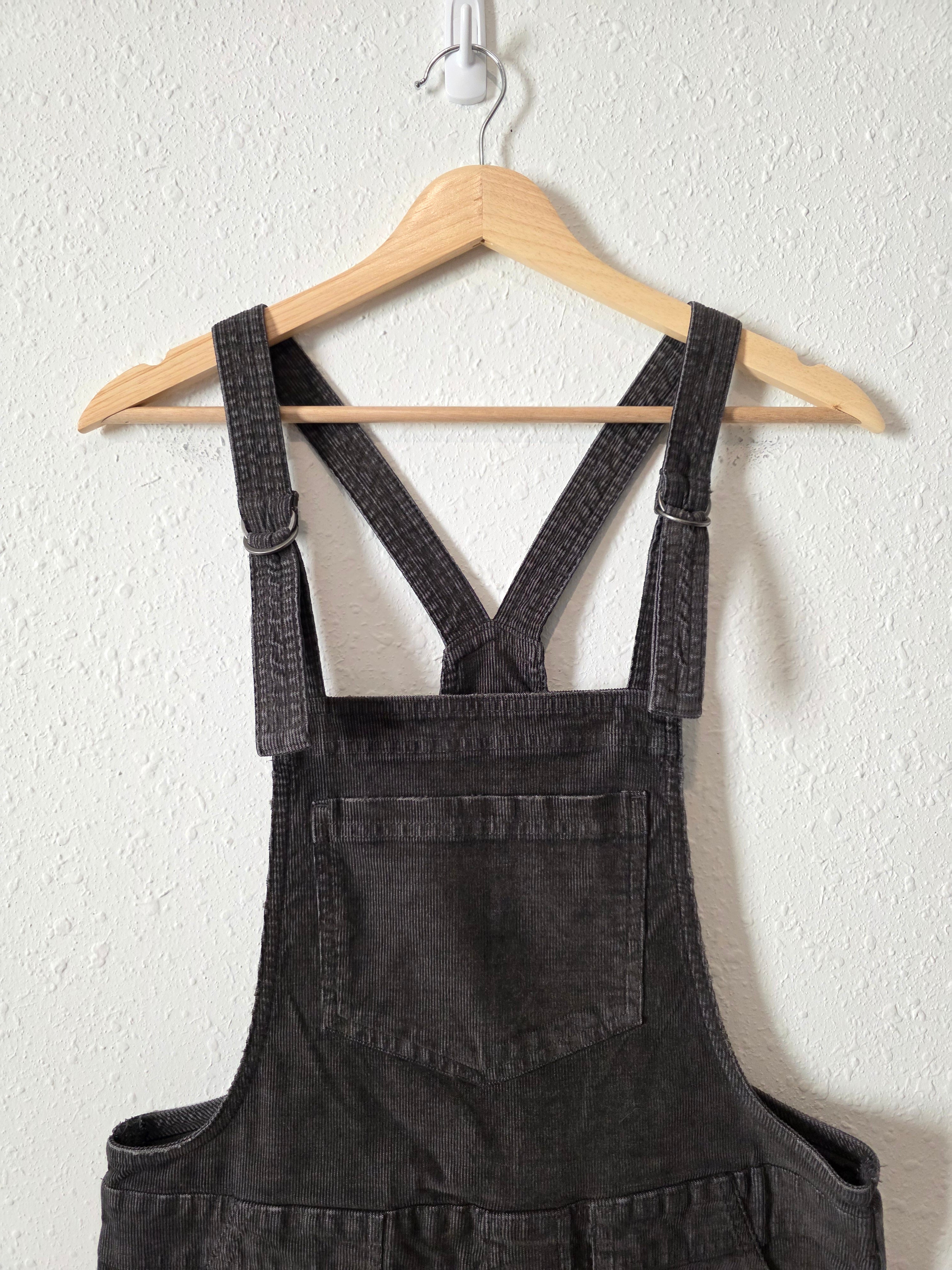 Aerie Gray Corduroy Overalls (XS)