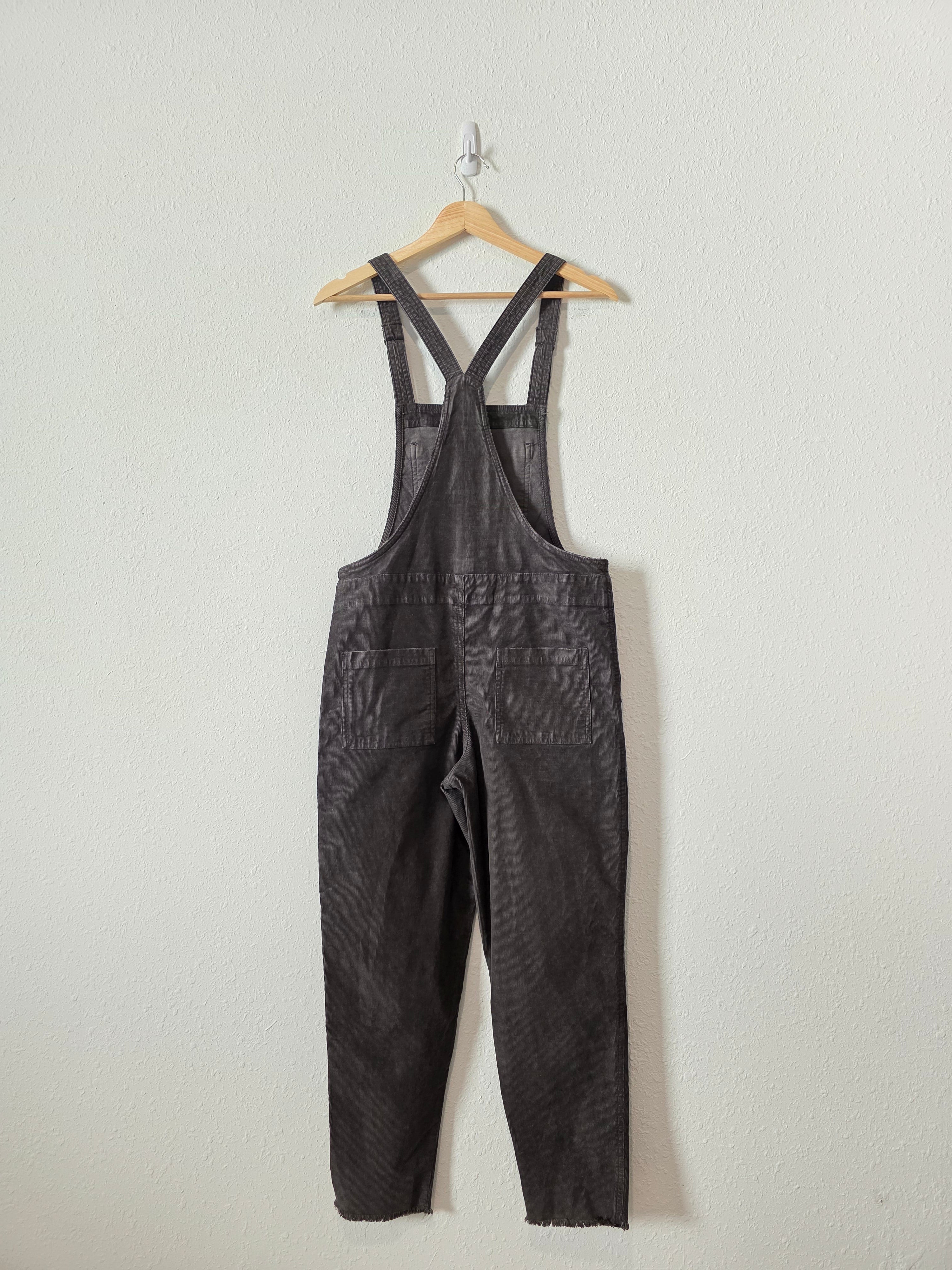 Aerie Gray Corduroy Overalls (XS)