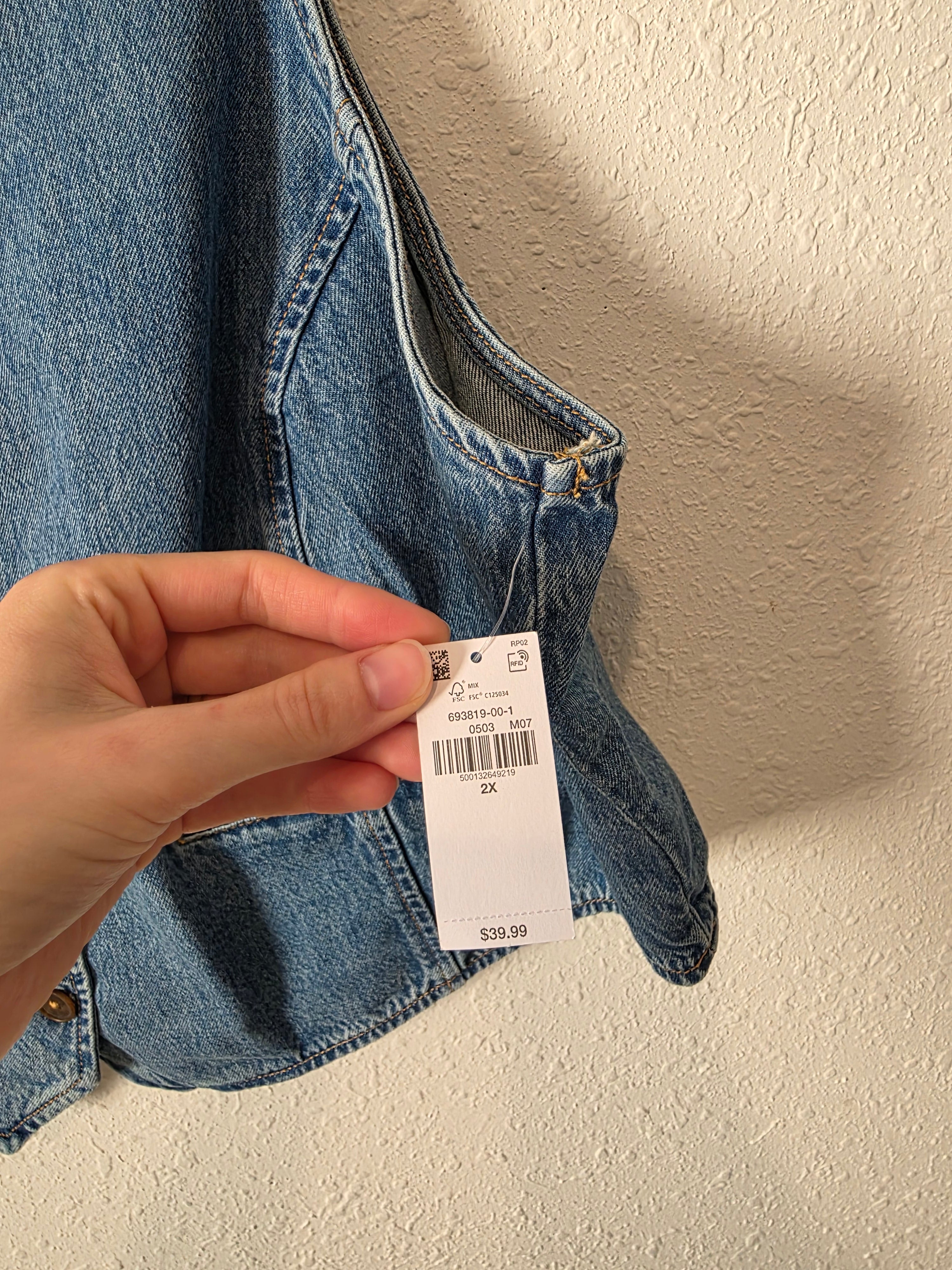 NEW Cropped Denim Vest (2X)