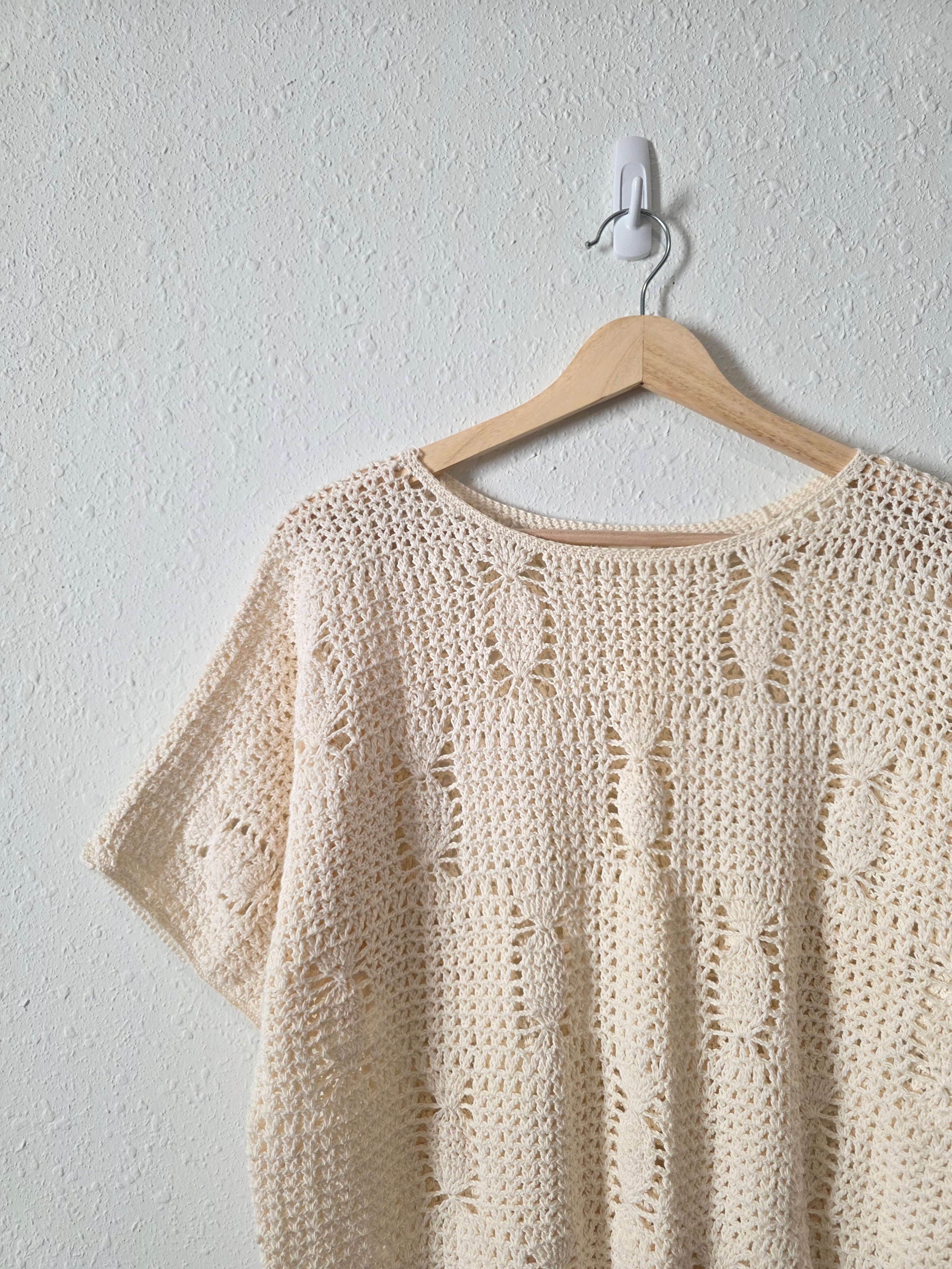 Vintage Crochet Knit Top (M/L)