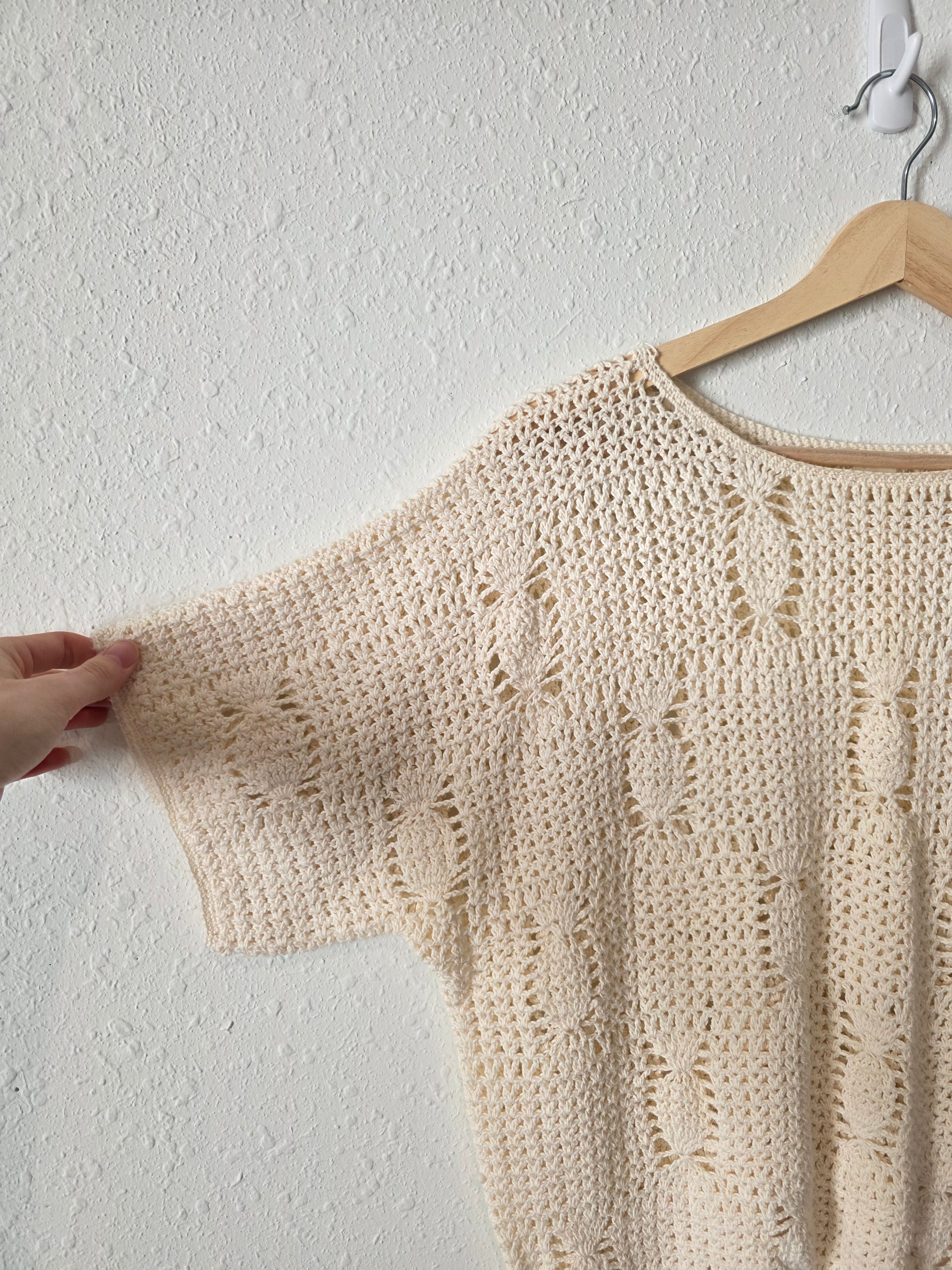 Vintage Crochet Knit Top (M/L)