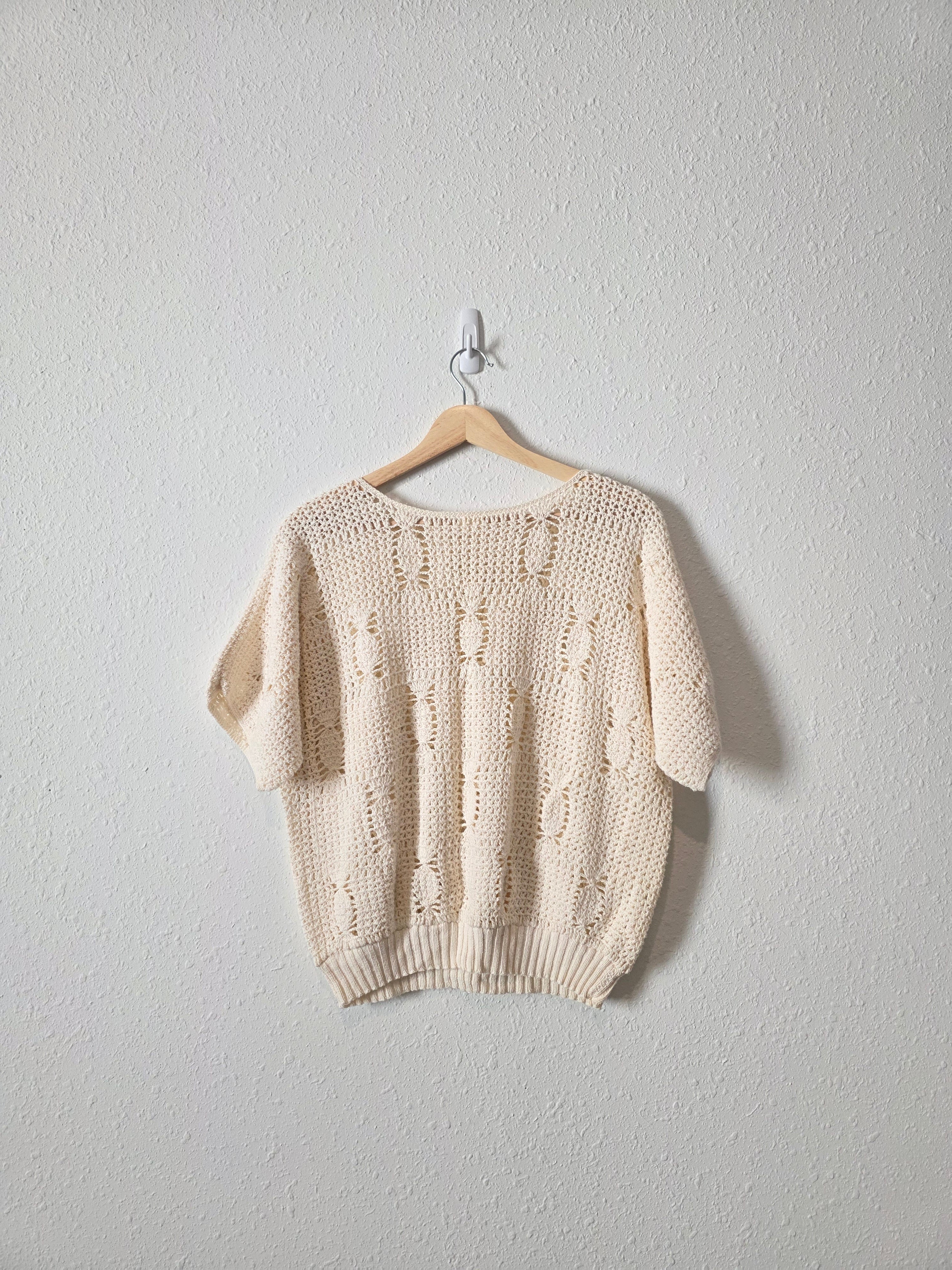 Vintage Crochet Knit Top (M/L)