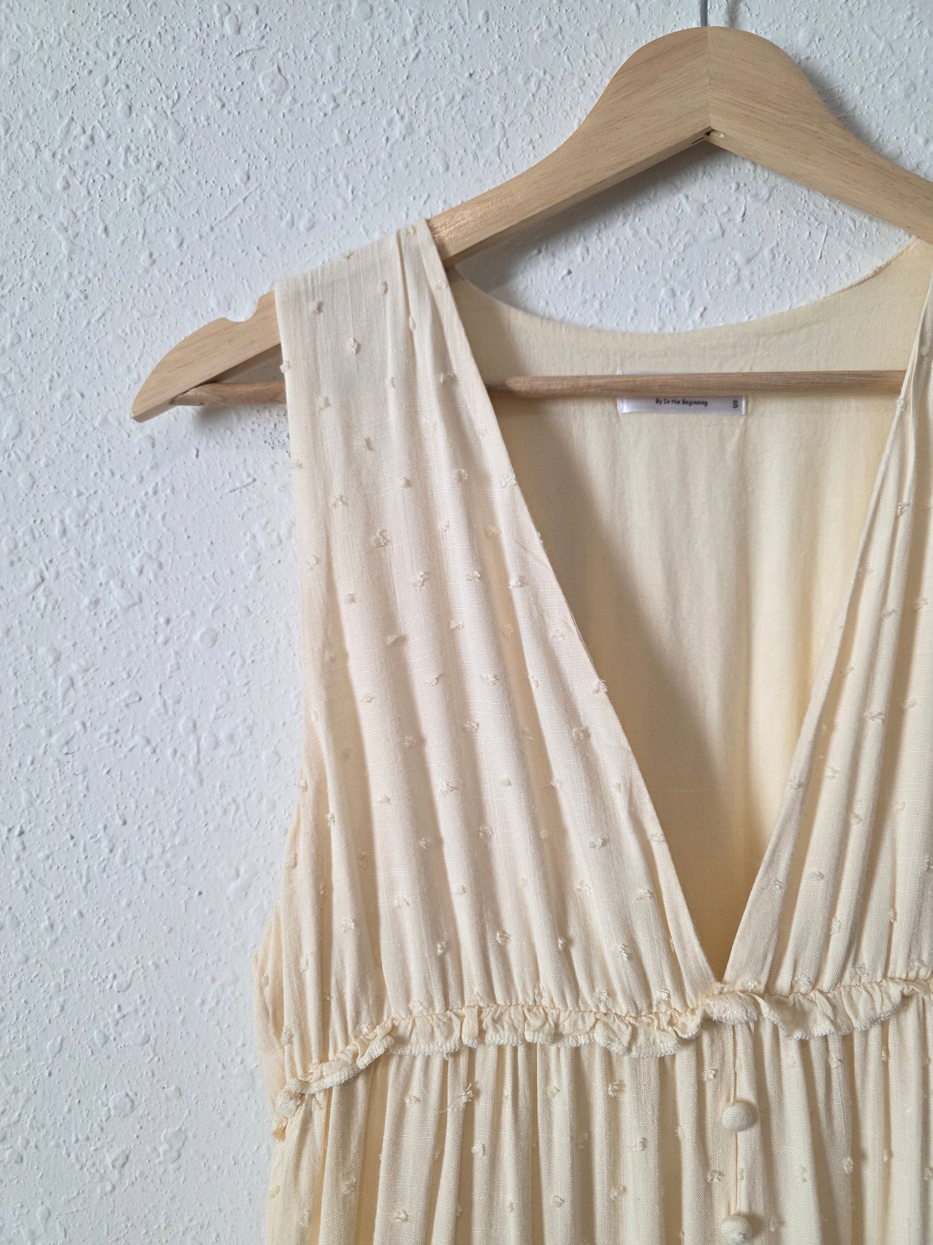 Cream Tiered Midi Dress (S)